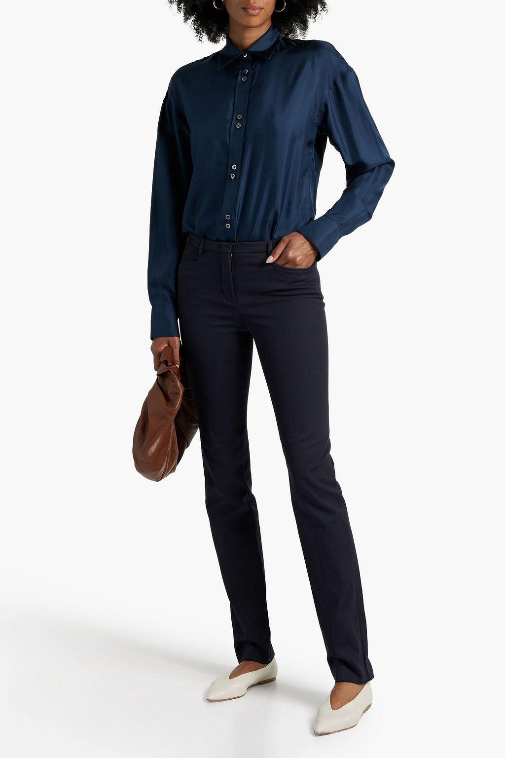LORO PIANA Varenne cotton-blend twill slim-leg pants