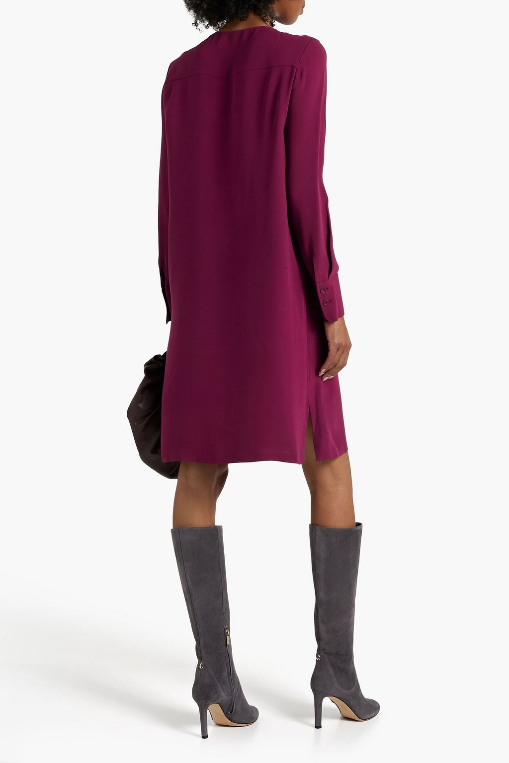 LORO PIANA Candice belted silk-crepe dress