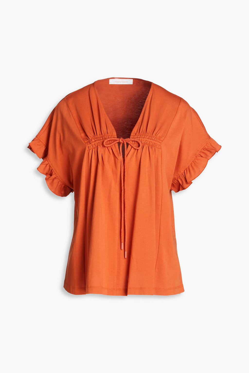 SEE BY CHLOÉ Gathered cottonjersey top THE