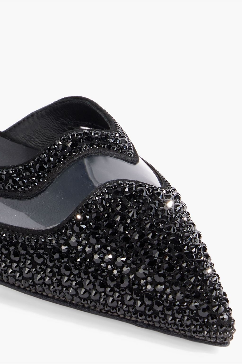 RENE' CAOVILLA Tulay embellished woven point-toe flats