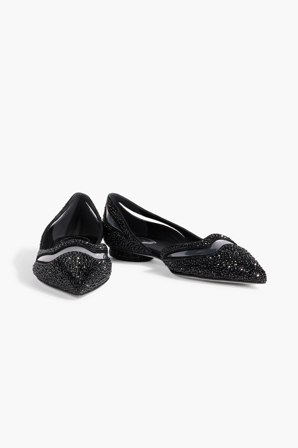 RENE' CAOVILLA Tulay embellished woven point-toe flats
