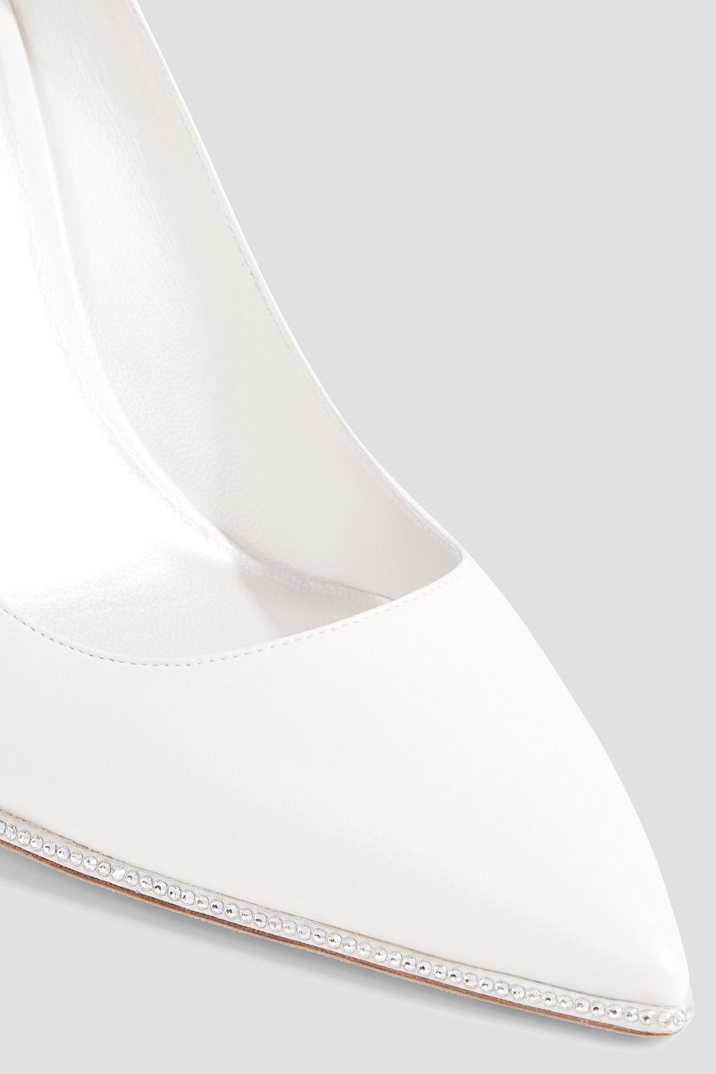 RENE' CAOVILLA Grace crystal-embellished leather pumps