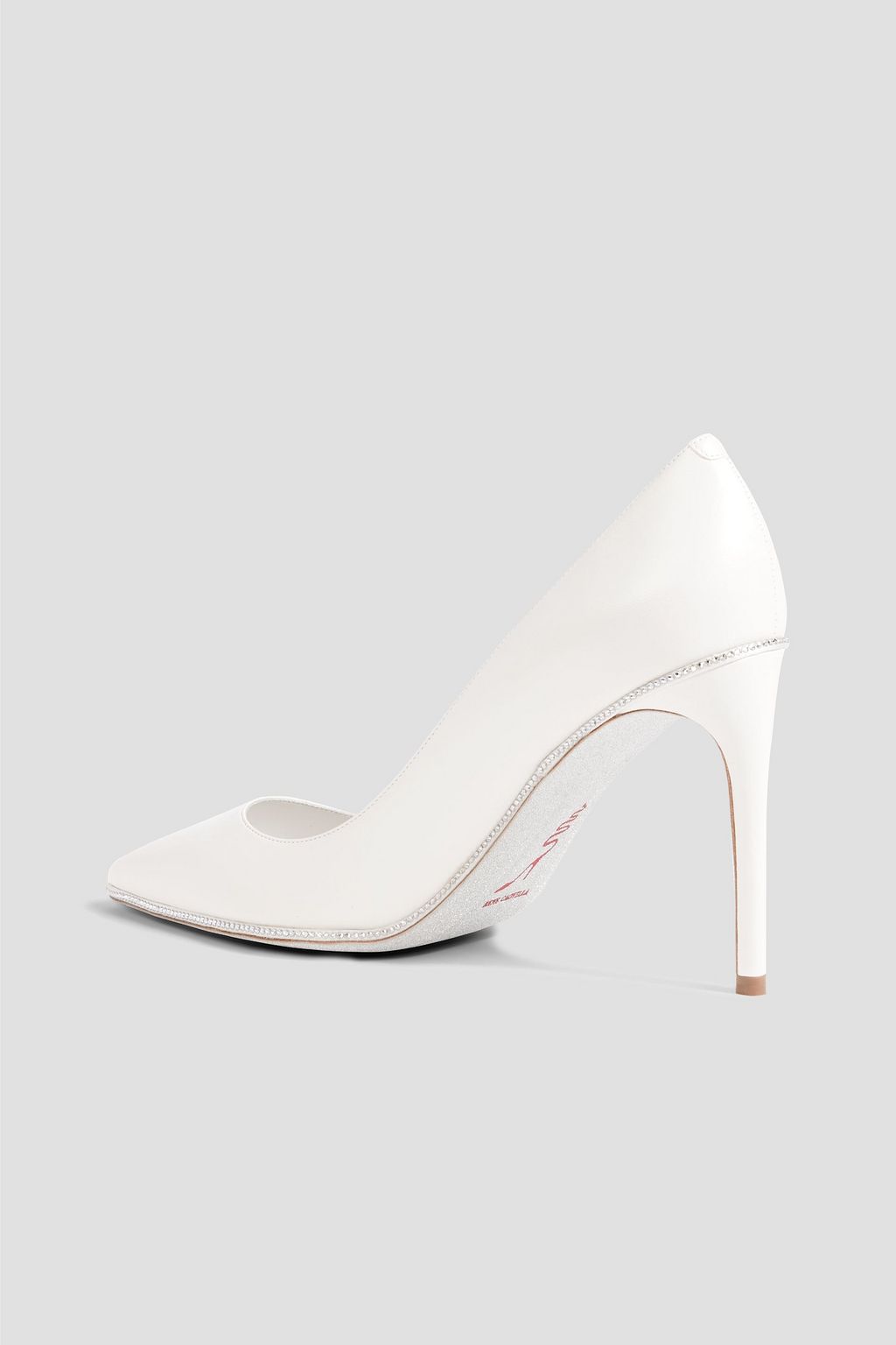 RENE' CAOVILLA Grace crystal-embellished leather pumps