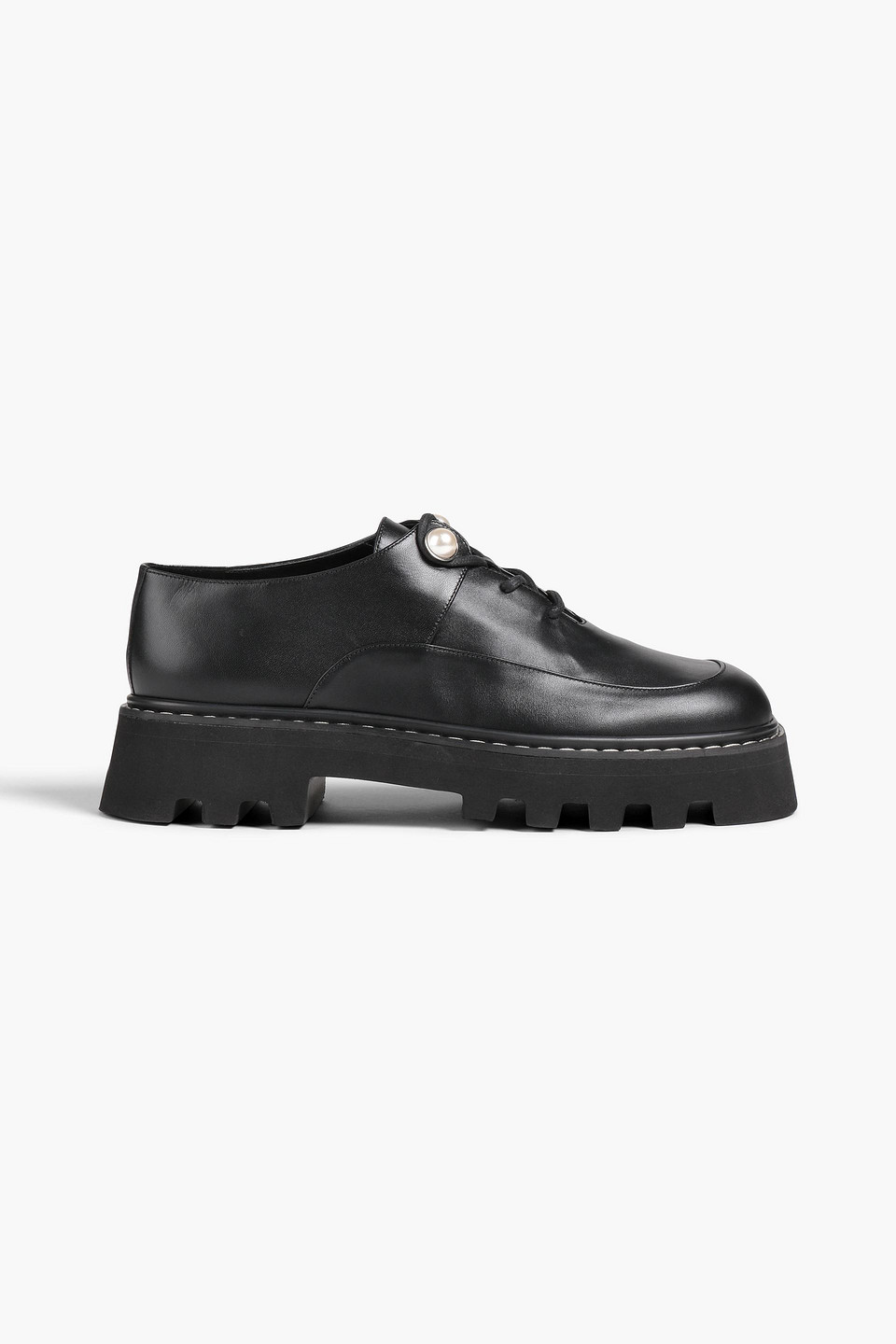 Nicholas Kirkwood 40mm Pearlogy Faux Pearl-embellished Leather Brogues In Black