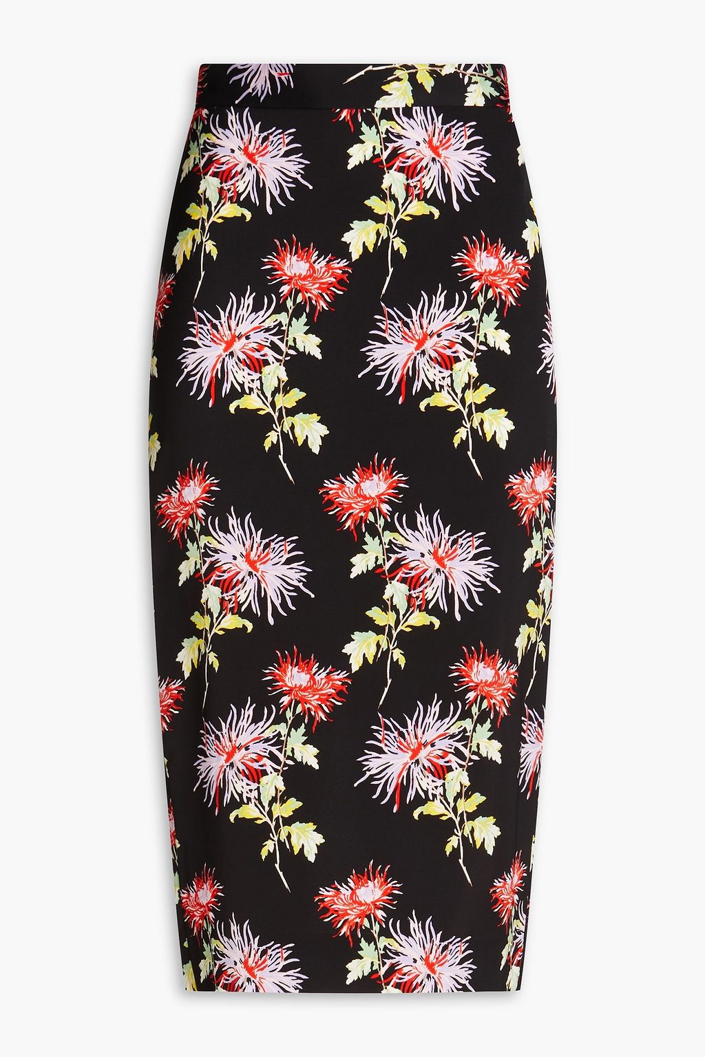 DIANE VON FURSTENBERG Kara floral-print crepe midi skirt | THE OUTNET