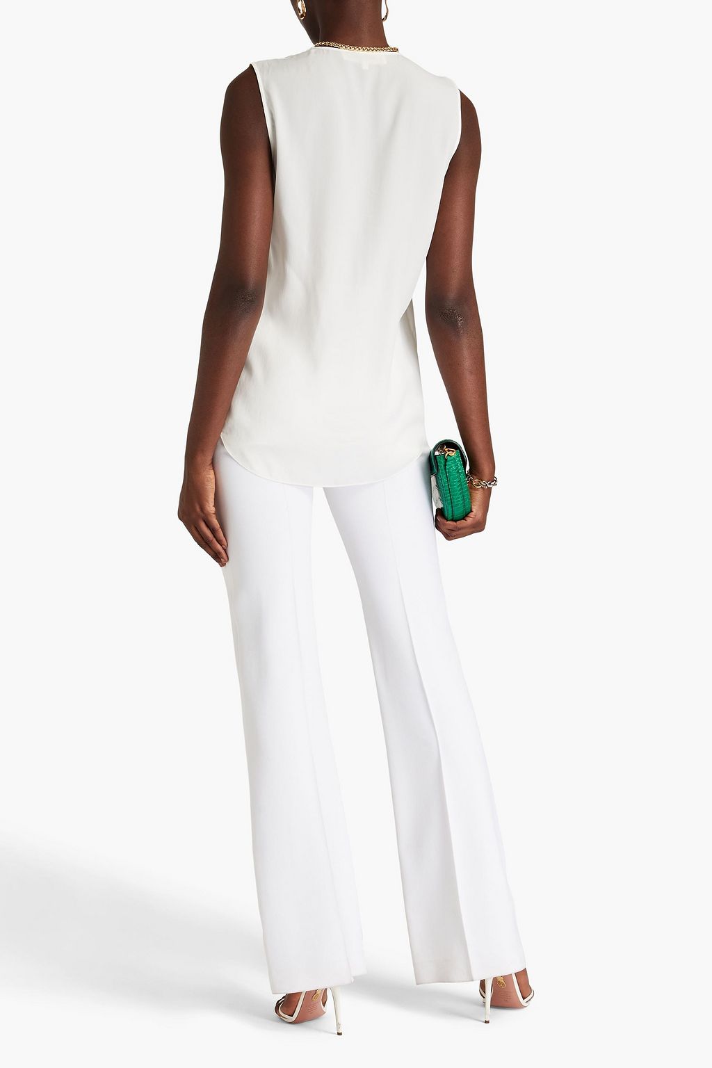 DIANE VON FURSTENBERG Draped crepe de chine top