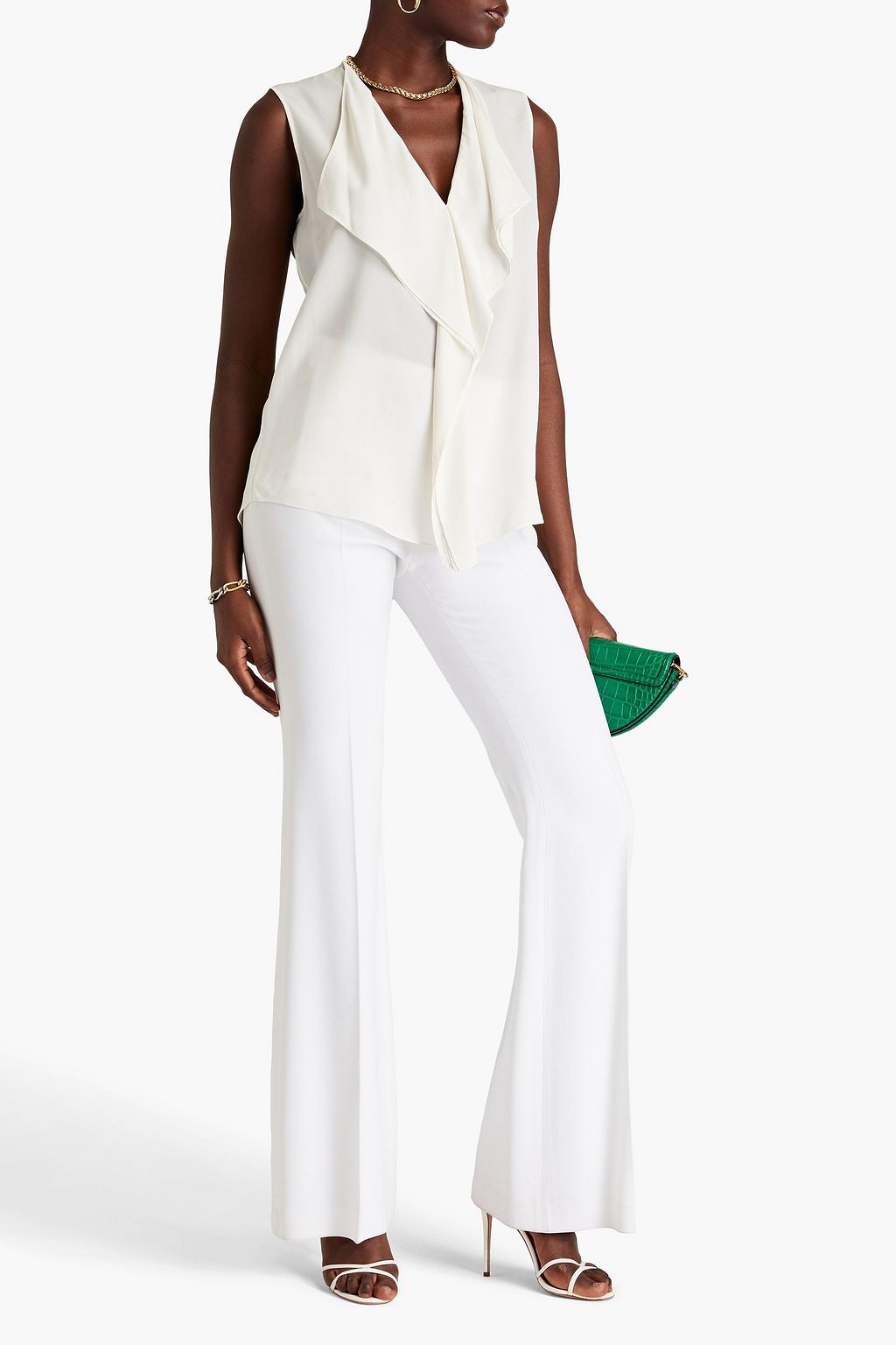 DIANE VON FURSTENBERG Draped crepe de chine top