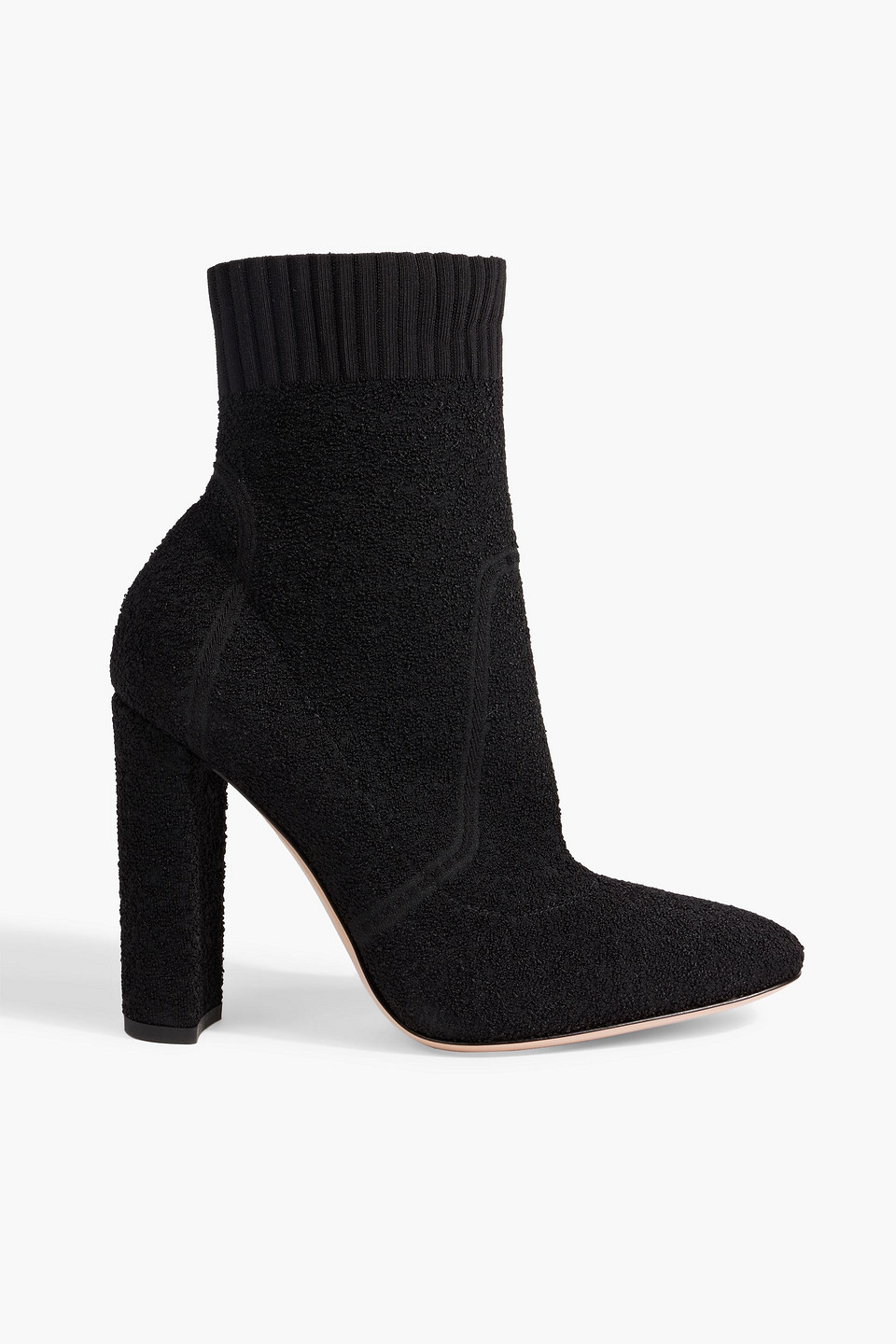 Gianvito Rossi Isa Bouclé-knit Ankle Boots In Black