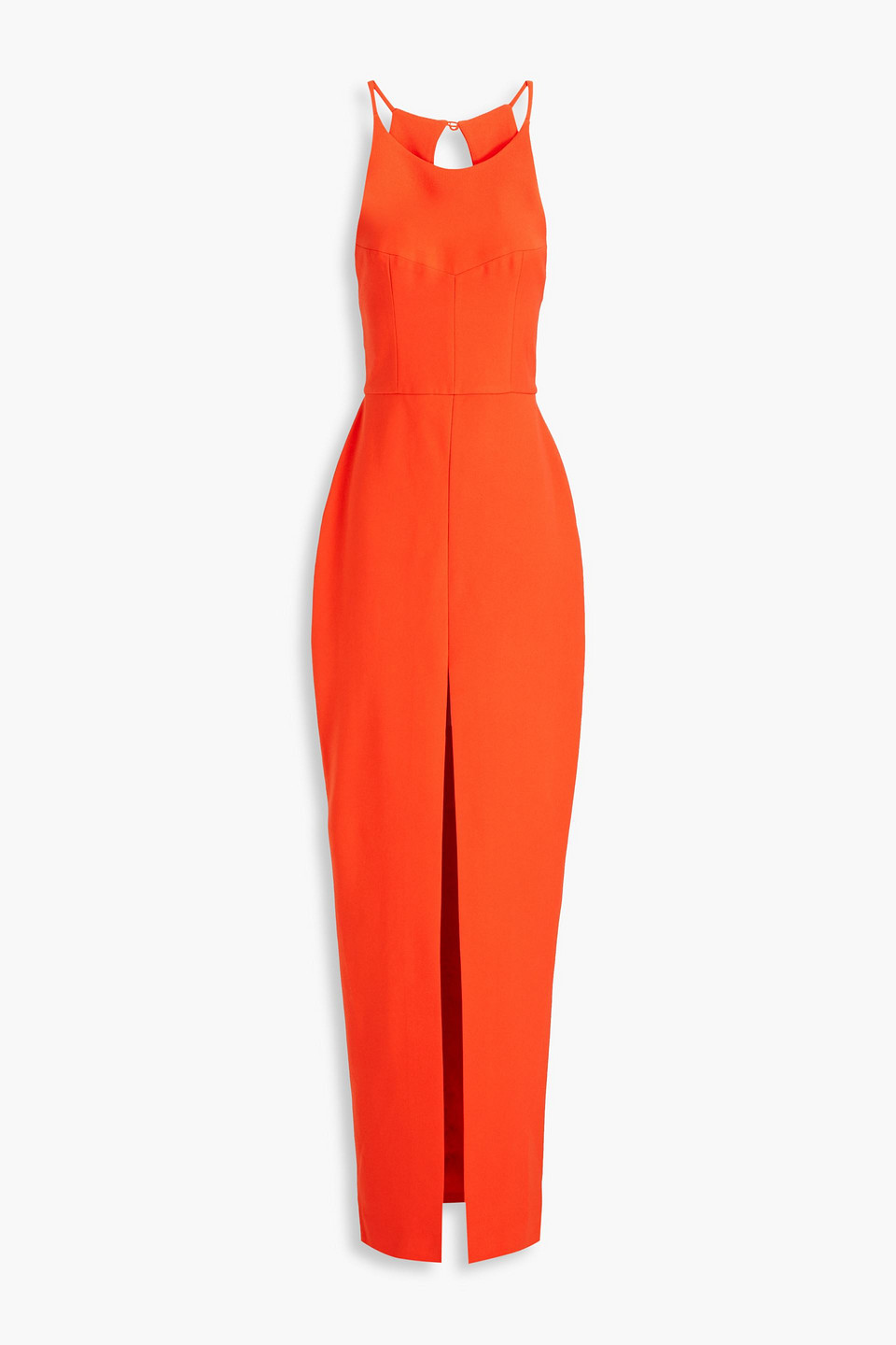 Rasario Cutout Crepe Gown In Bright Orange