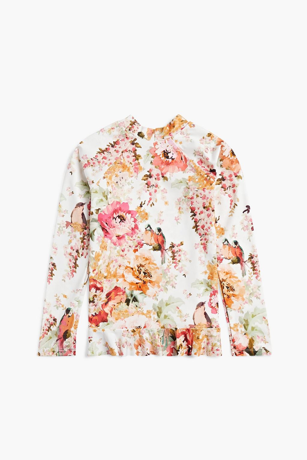 ZIMMERMANN Kids Mae ruffled floral-print rash guard