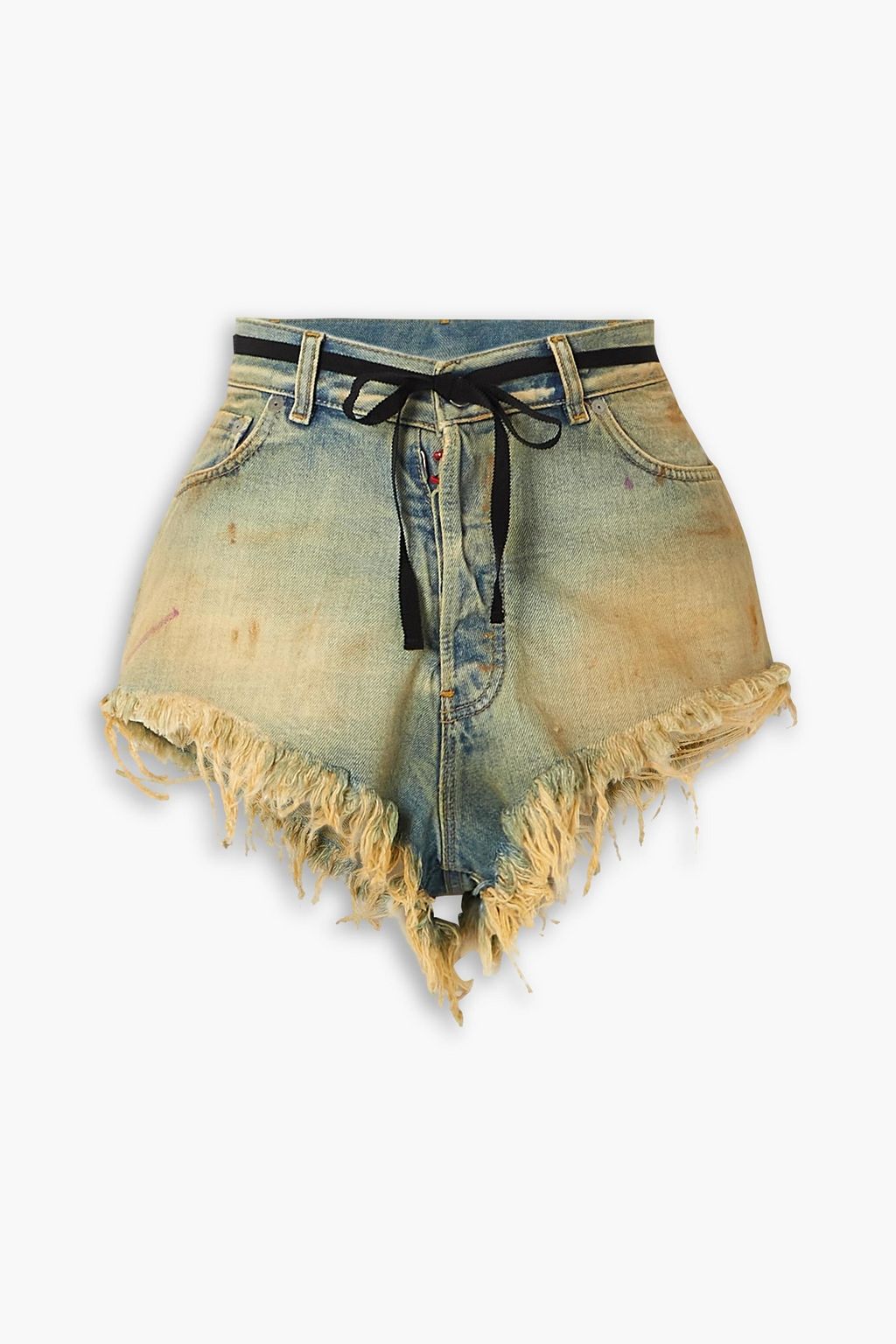 Denim shorts distressed top