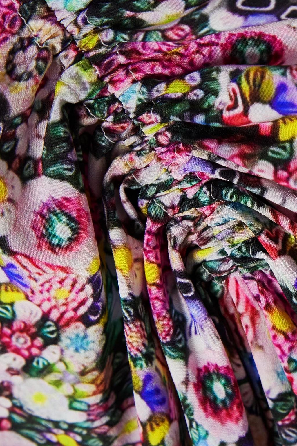 ISABEL MARANT Ruched floral-print silk-blend crepe mini dress
