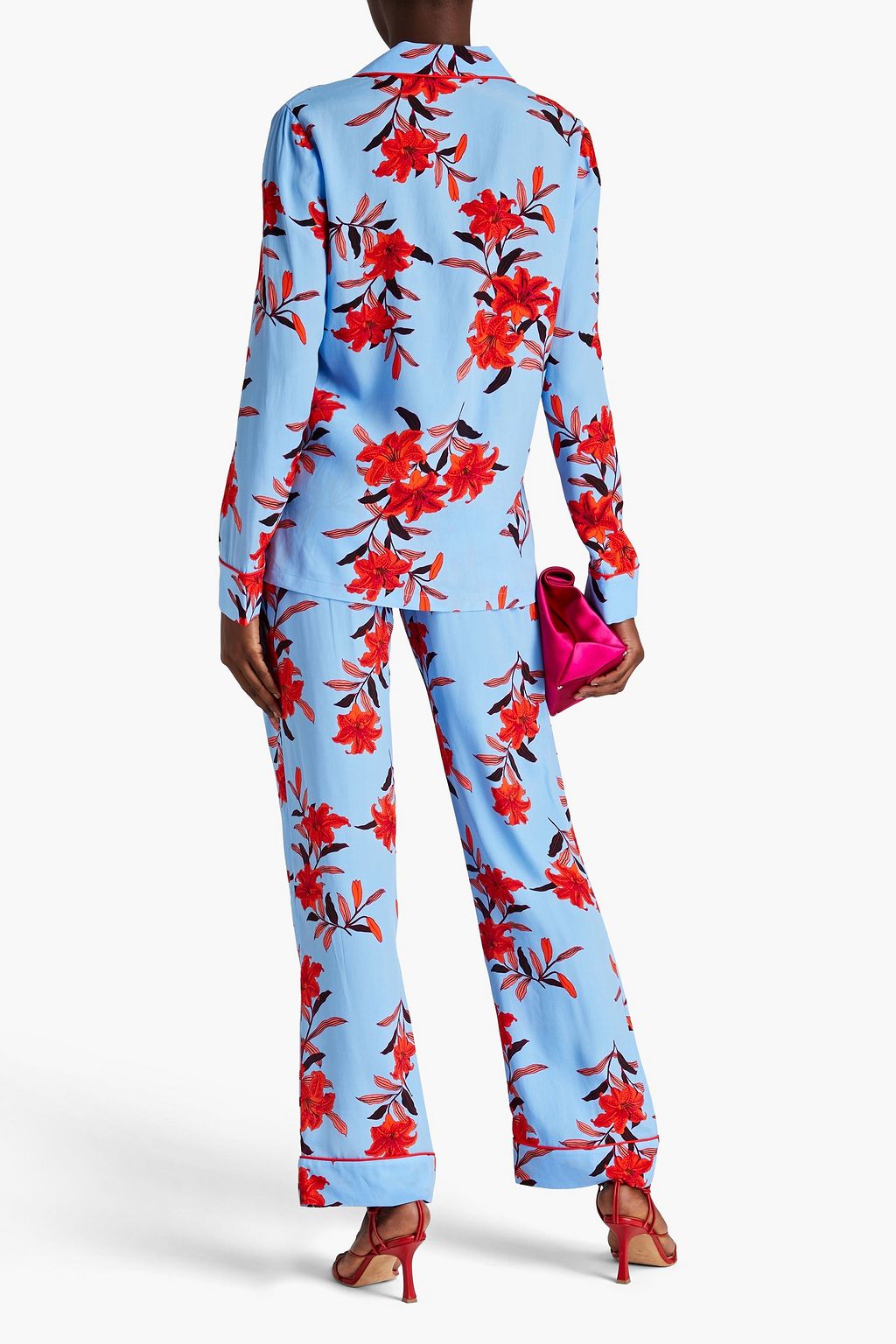 DIANE VON FURSTENBERG クレープデシン シャツ フローラルプリント