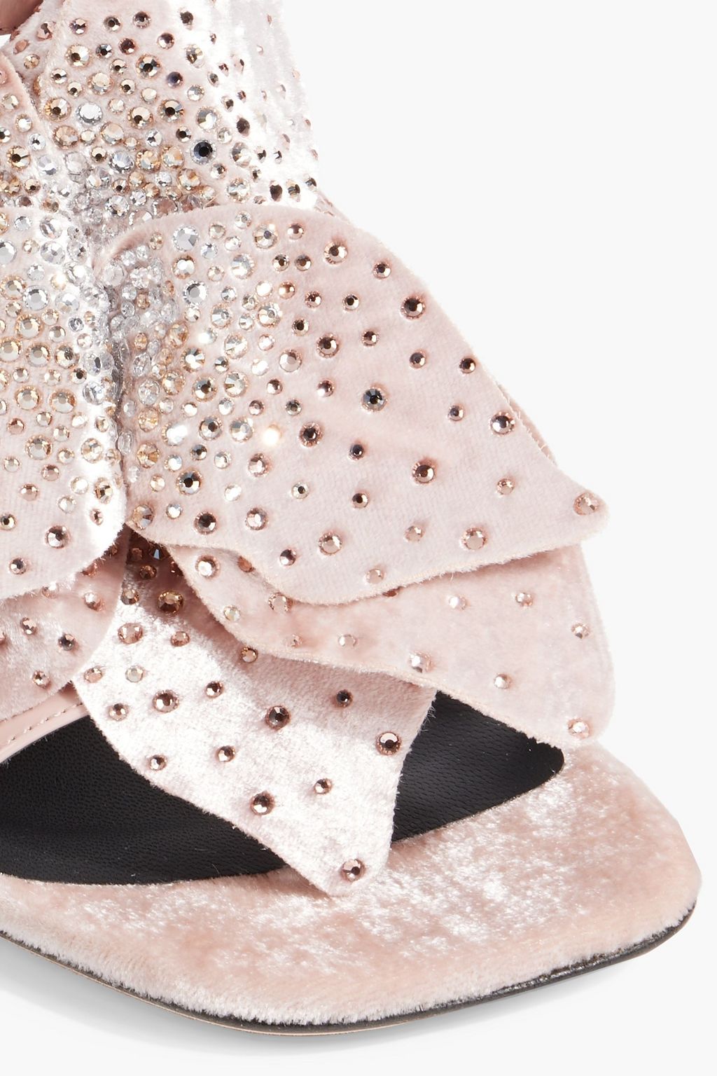 GIUSEPPE ZANOTTI Florant embellished velvet and patent-leather sandals
