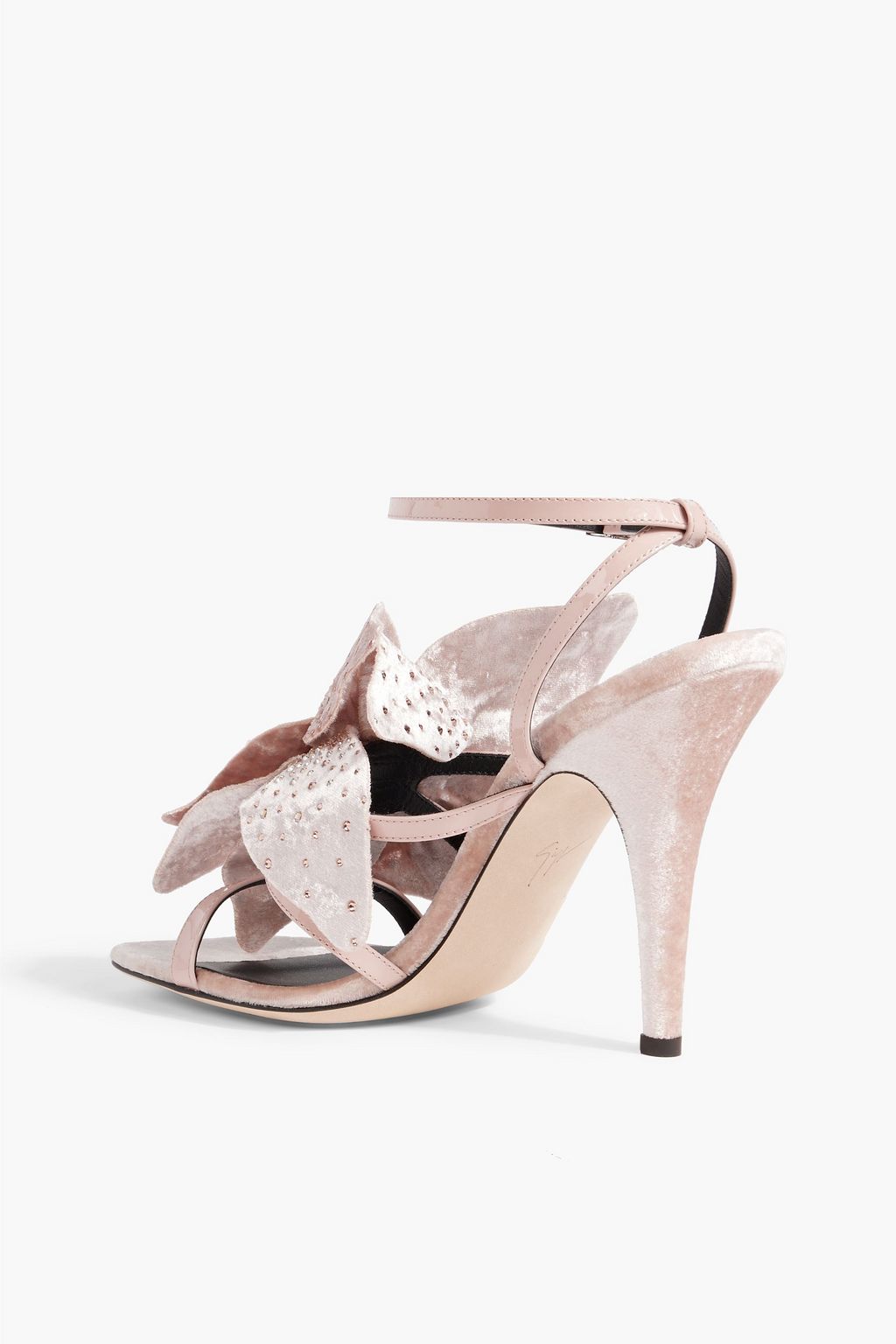 GIUSEPPE ZANOTTI Florant embellished velvet and patent-leather sandals