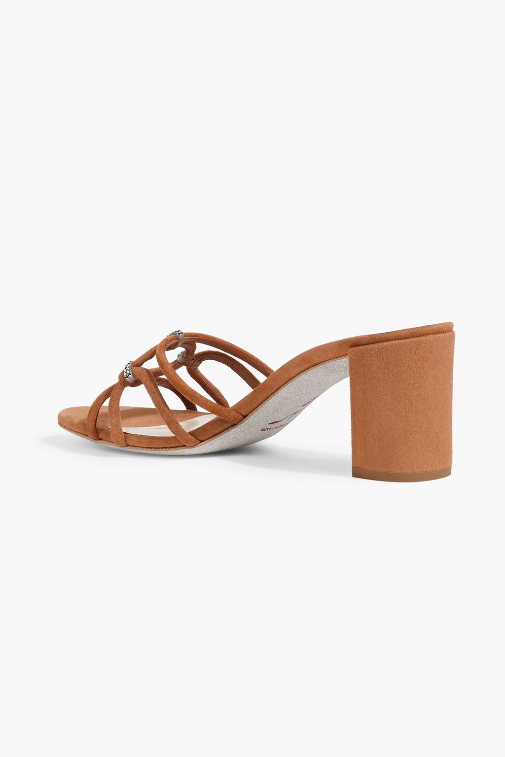 RENE' CAOVILLA Clippy crystal-embellished suede sandals