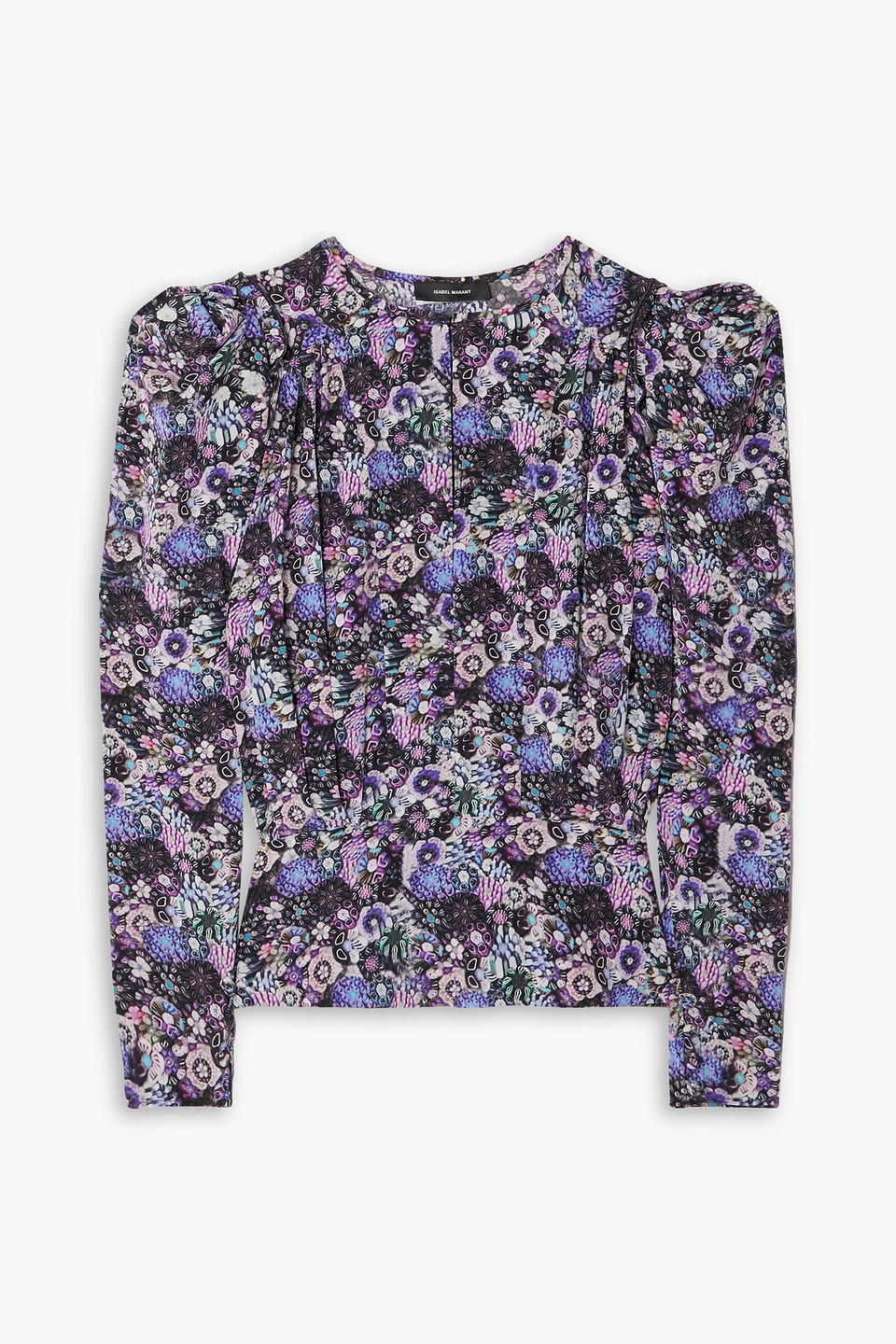 Isabel Marant Zarga Floral-print Silk-blend Blouse In Violet