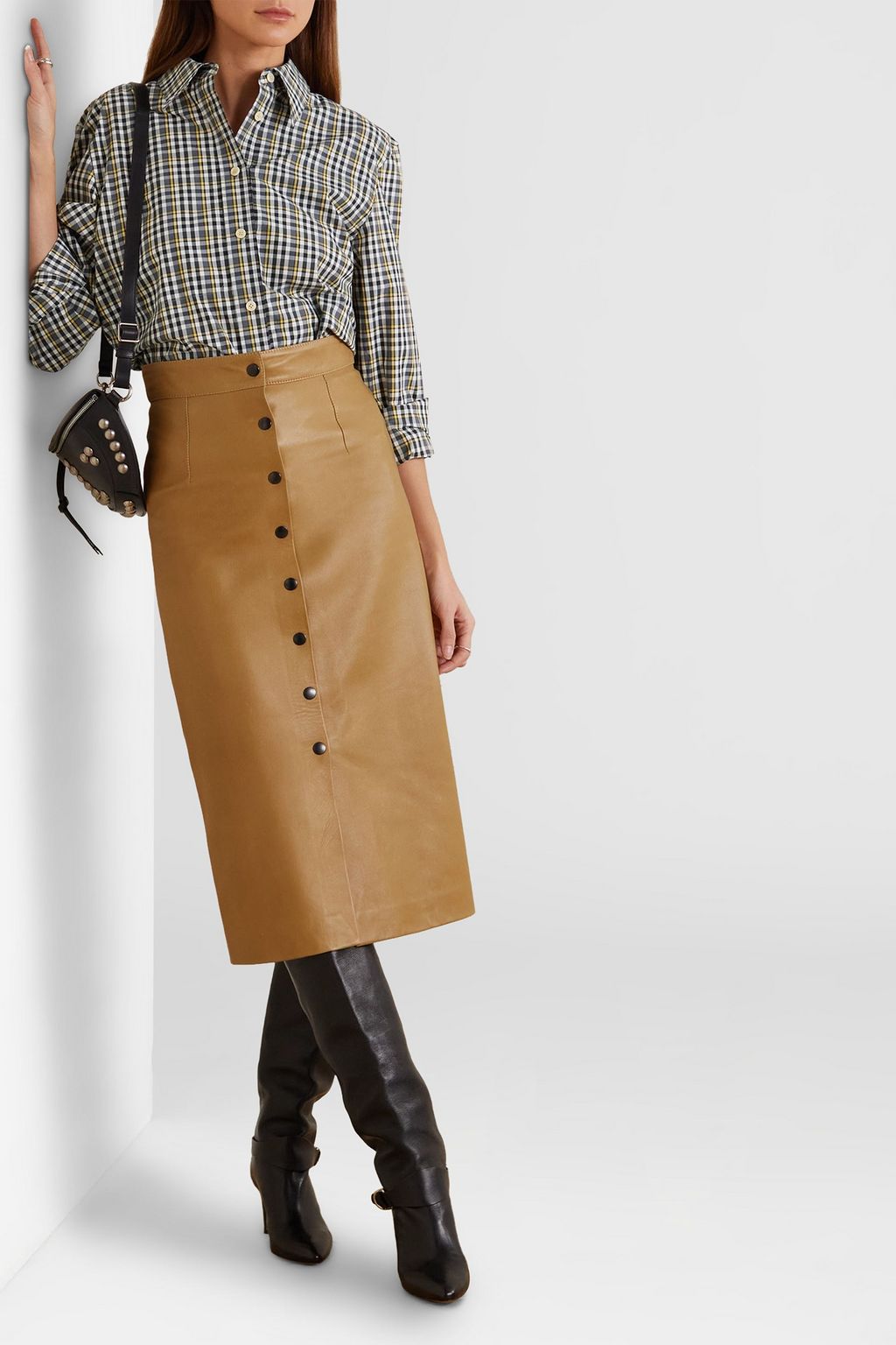 ISABEL MARANT 체크 코튼 포플린 셔츠