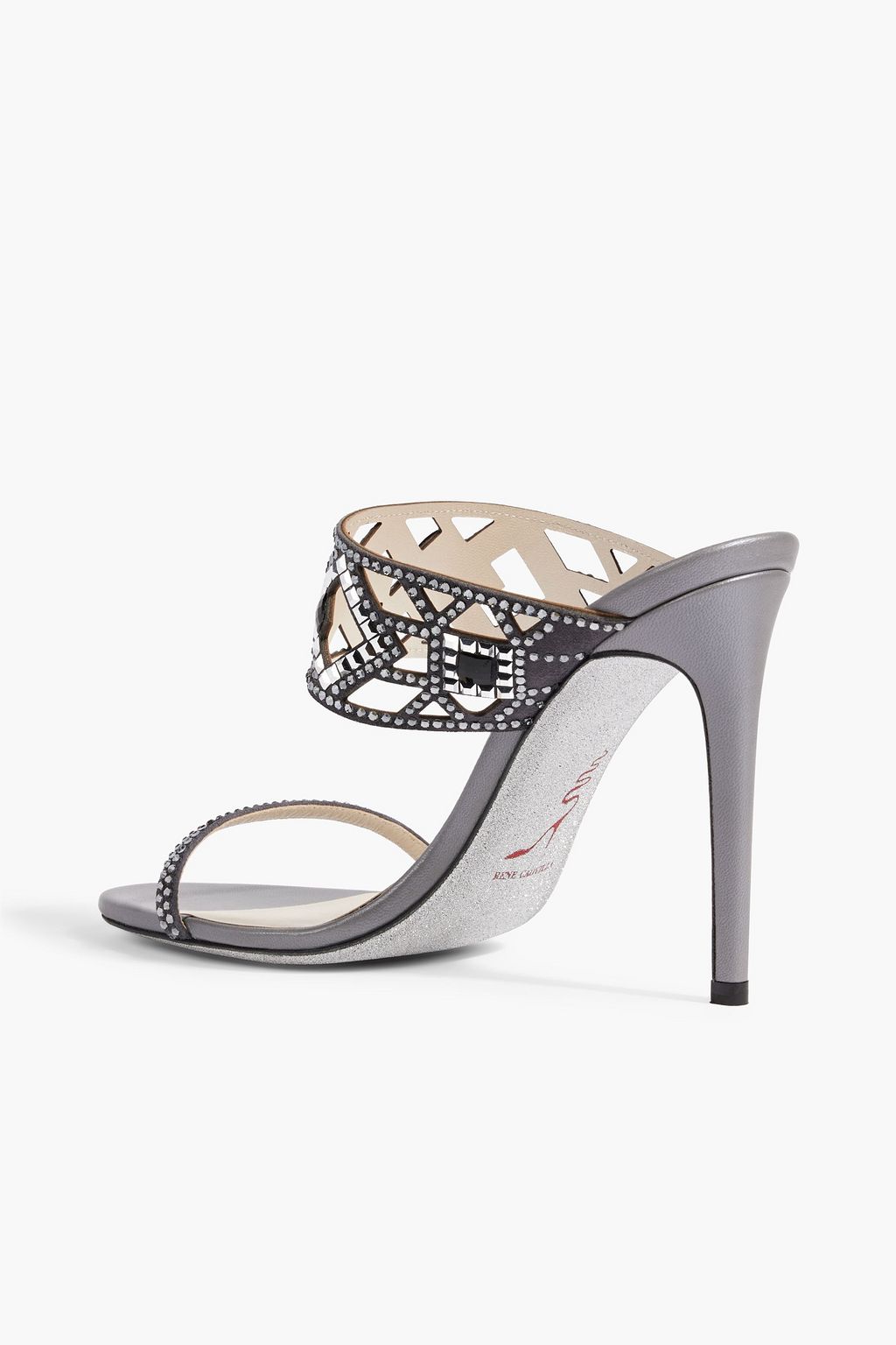 RENE' CAOVILLA Isabel crystal-embellished suede mules