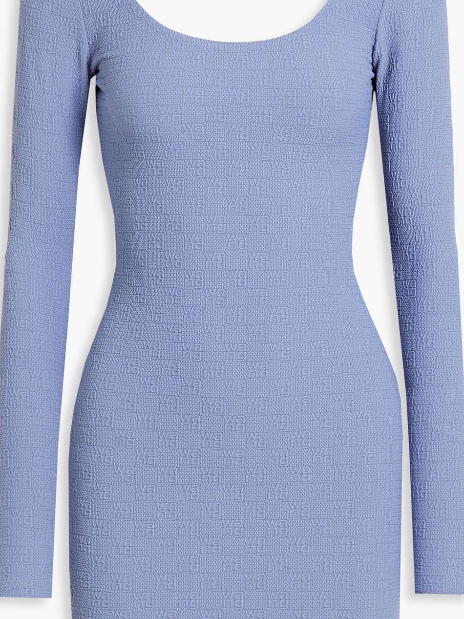 open-back jacquard-knit mini dress
