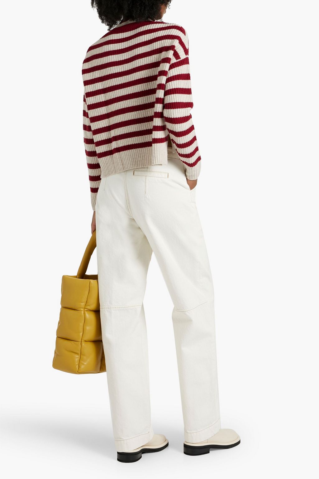AUTUMN CASHMERE Striped cashmere turtleneck sweater