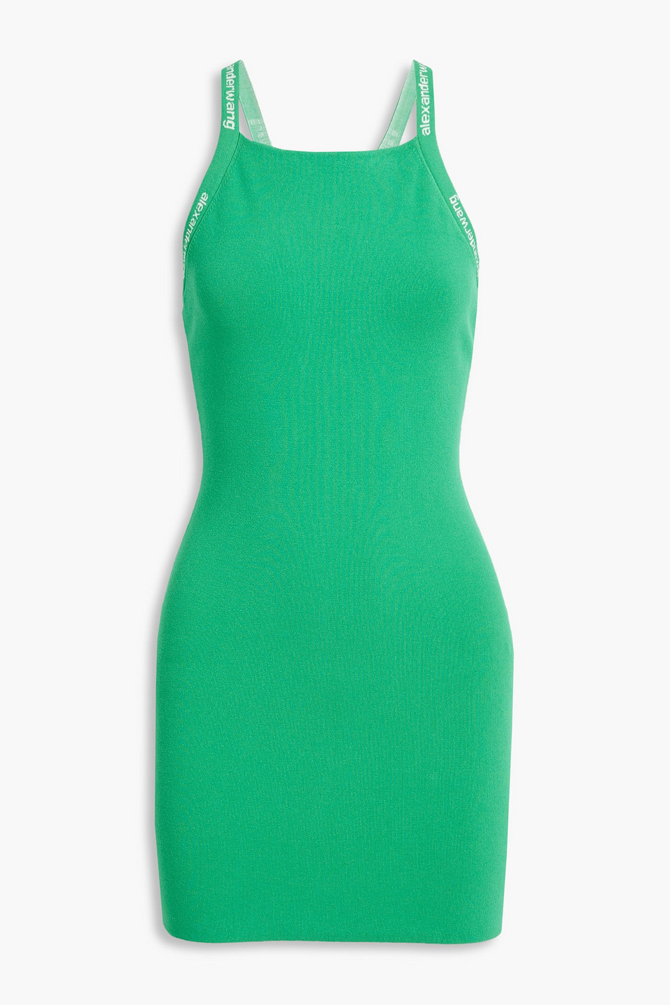Alexander Wang T Knitted Mini Dress In Green