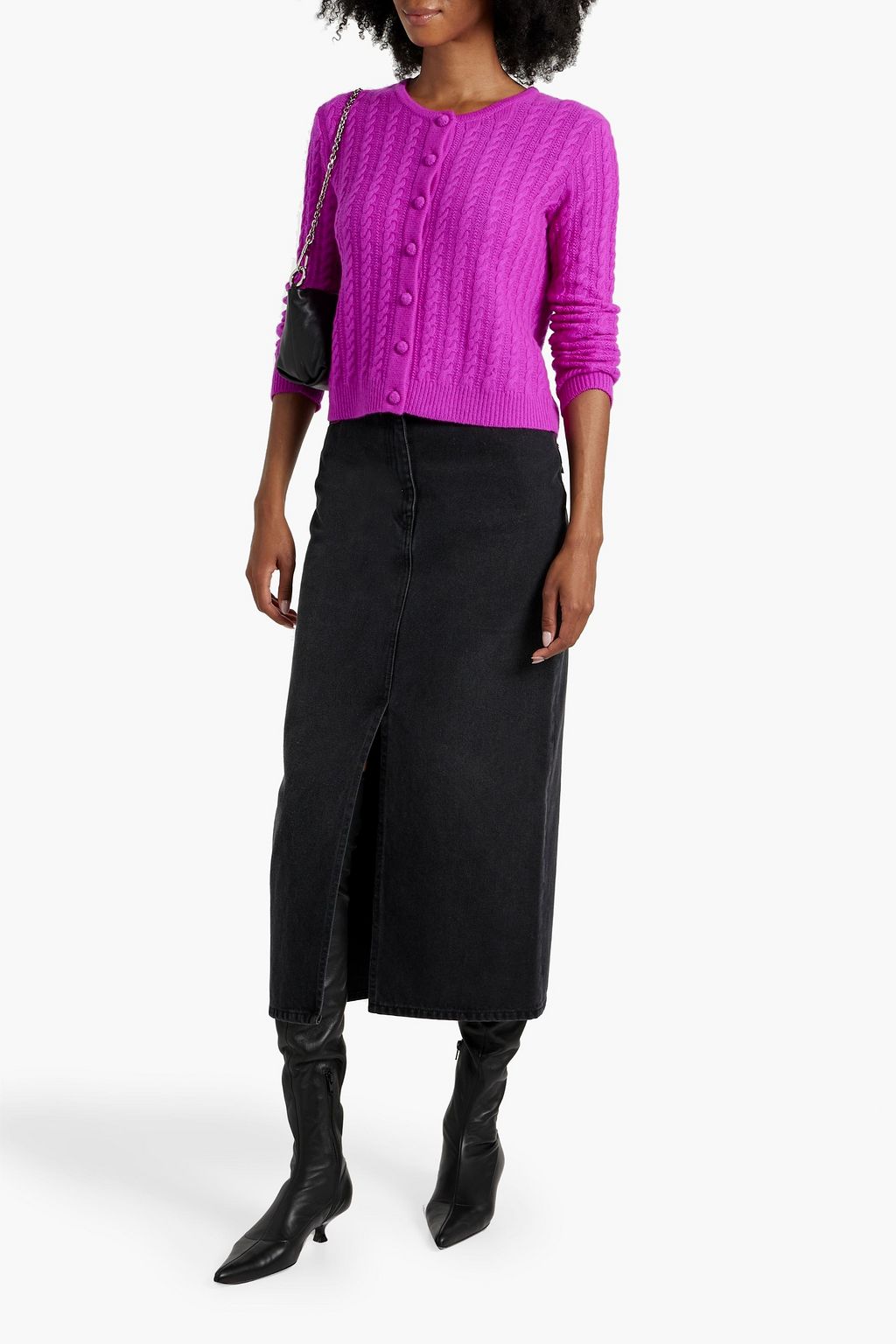 AUTUMN CASHMERE Cable-knit cashmere cardigan