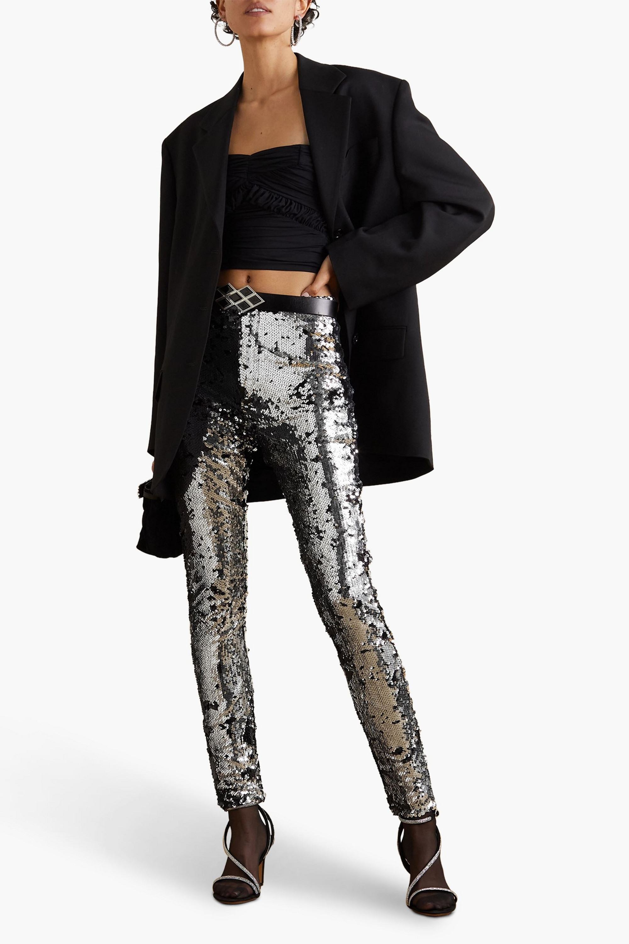 Isabel Marant Madilio sequined cotton-jersey skinny pants
