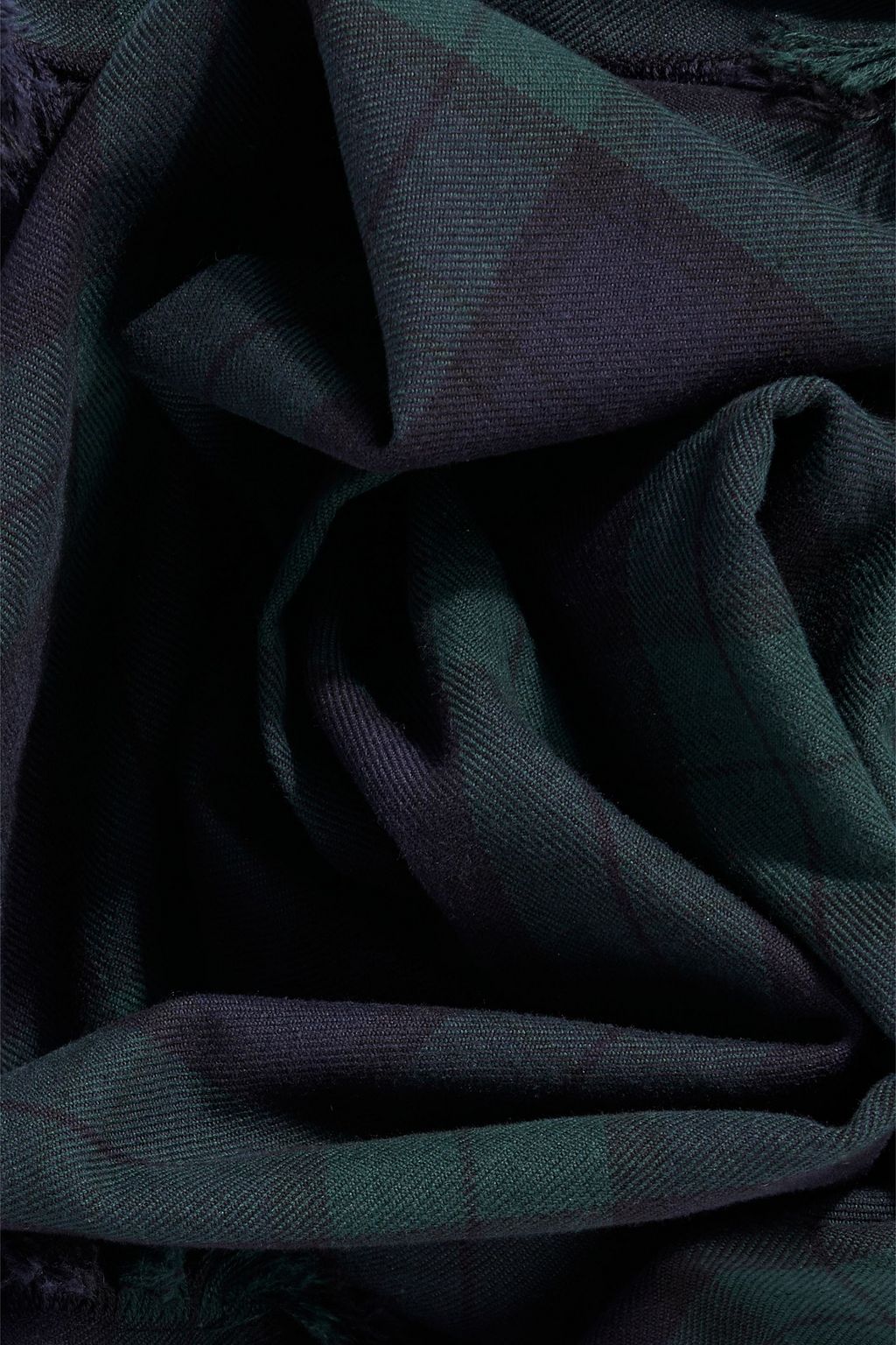 ALEX MILL Checked brushed cotton-twill scarf