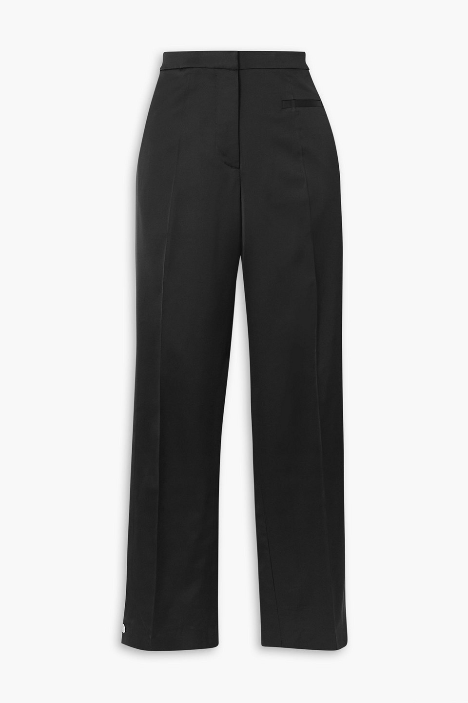 Shop Jw Anderson Satin-trimmed Twill Straight-leg Pants In Black