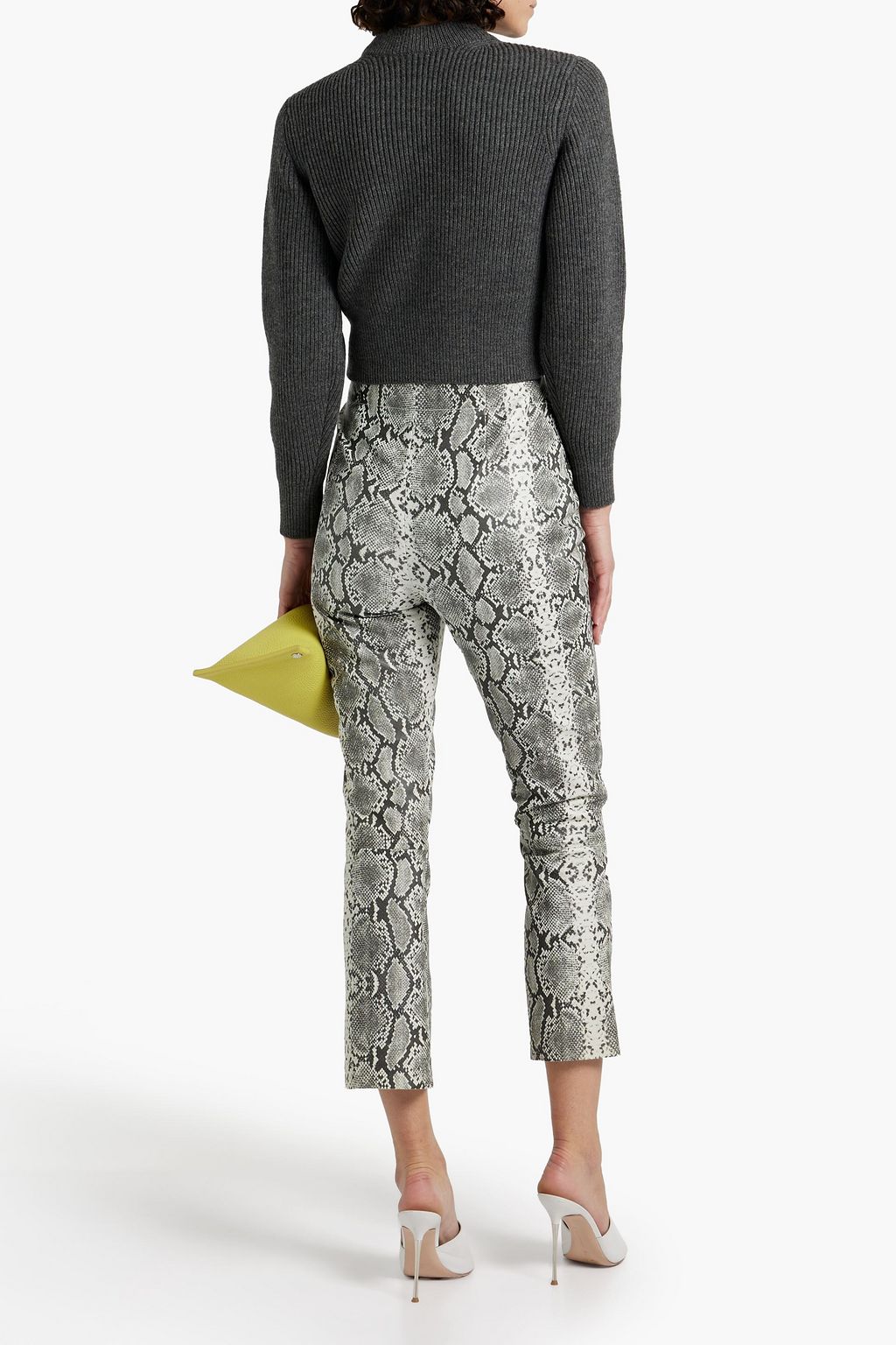 ALEXANDERWANG.T Gerippter Cropped Pullover aus einer Wollmischung