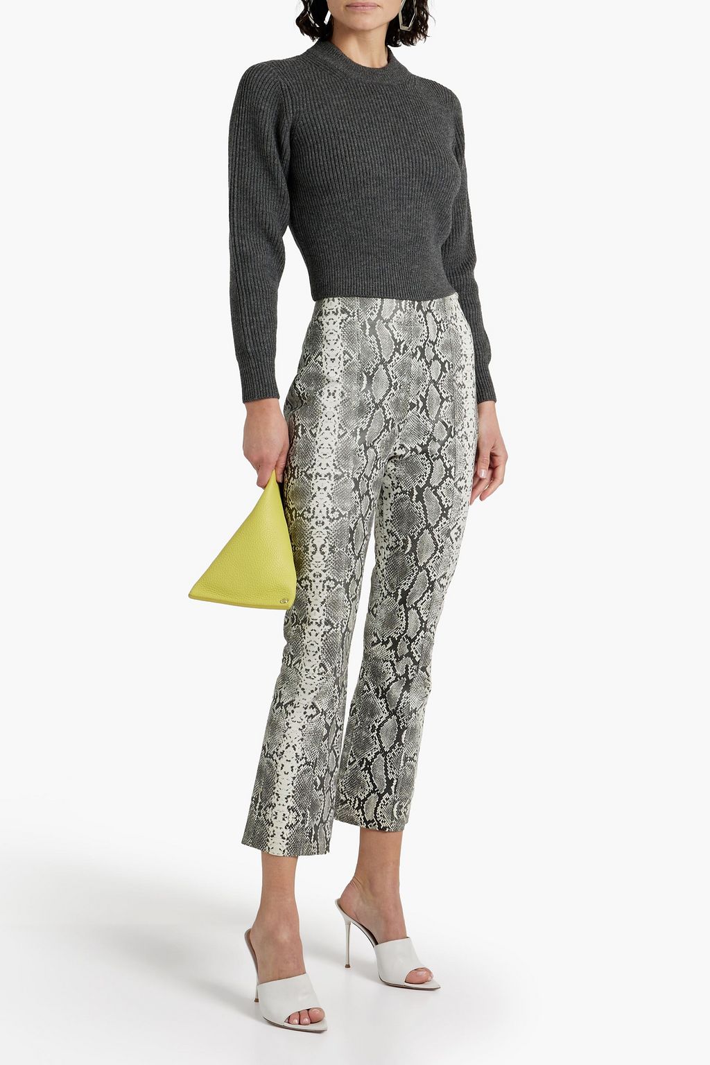 ALEXANDERWANG.T Gerippter Cropped Pullover aus einer Wollmischung