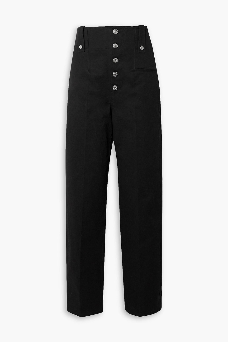 Isabel Marant Narlena Cotton-twill Straight-leg Pants In Black