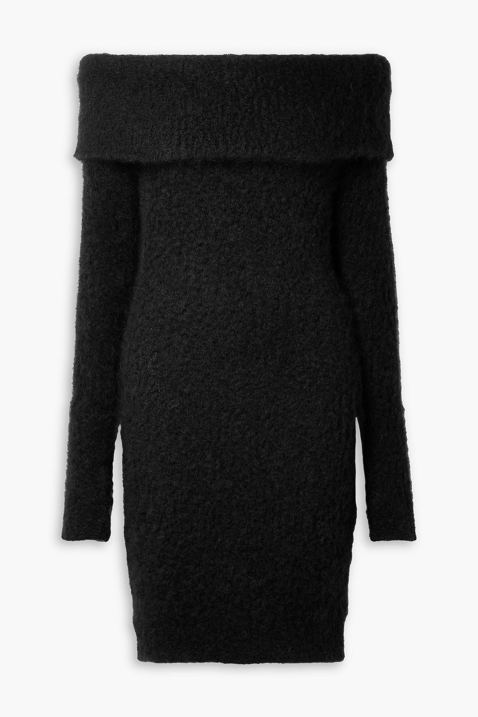 ISABEL MARANT ARIA OFF-THE-SHOULDER BRUSHED KNITTED MINI DRESS