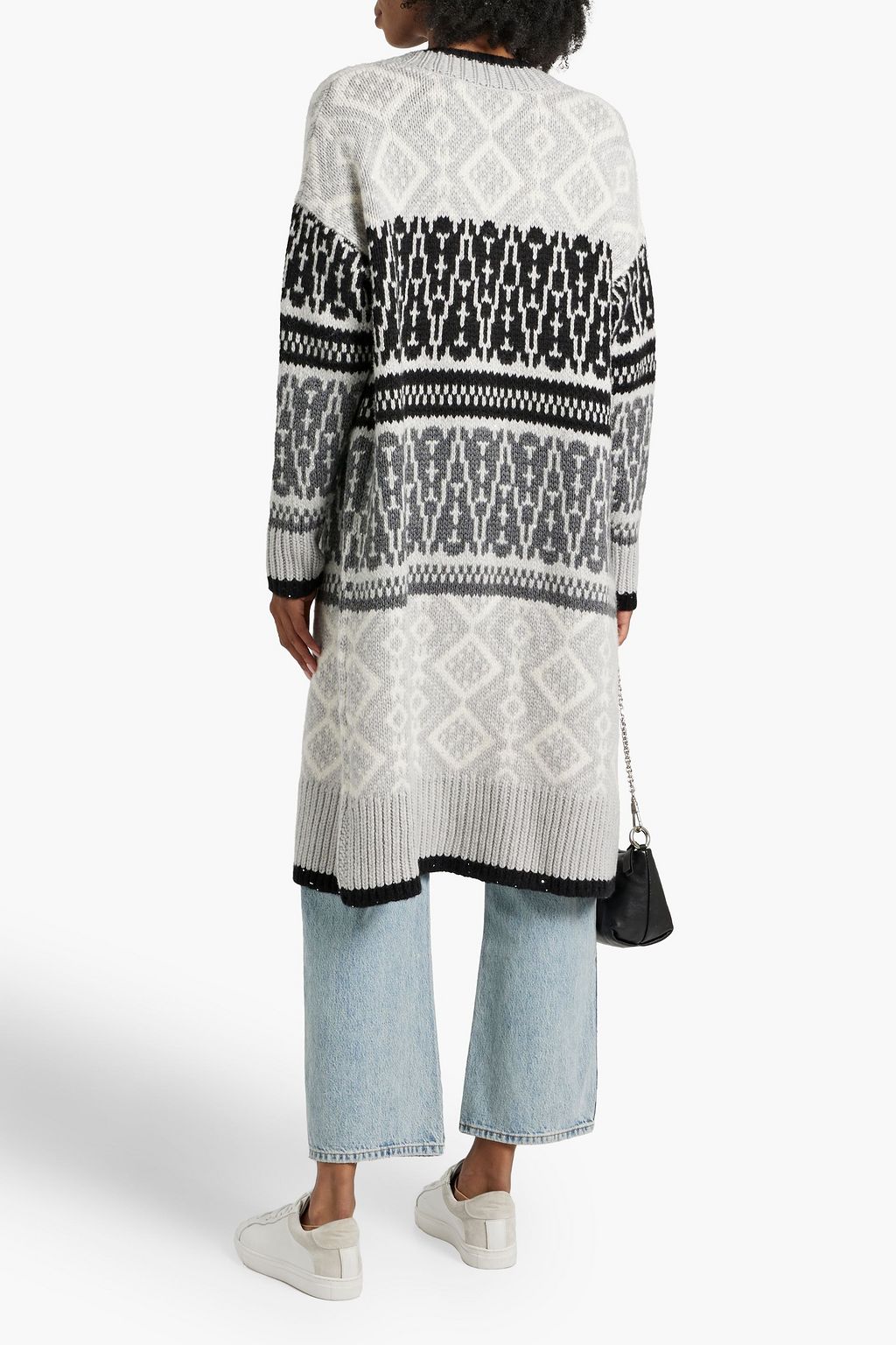AUTUMN CASHMERE Embellished jacquard-knit cardigan