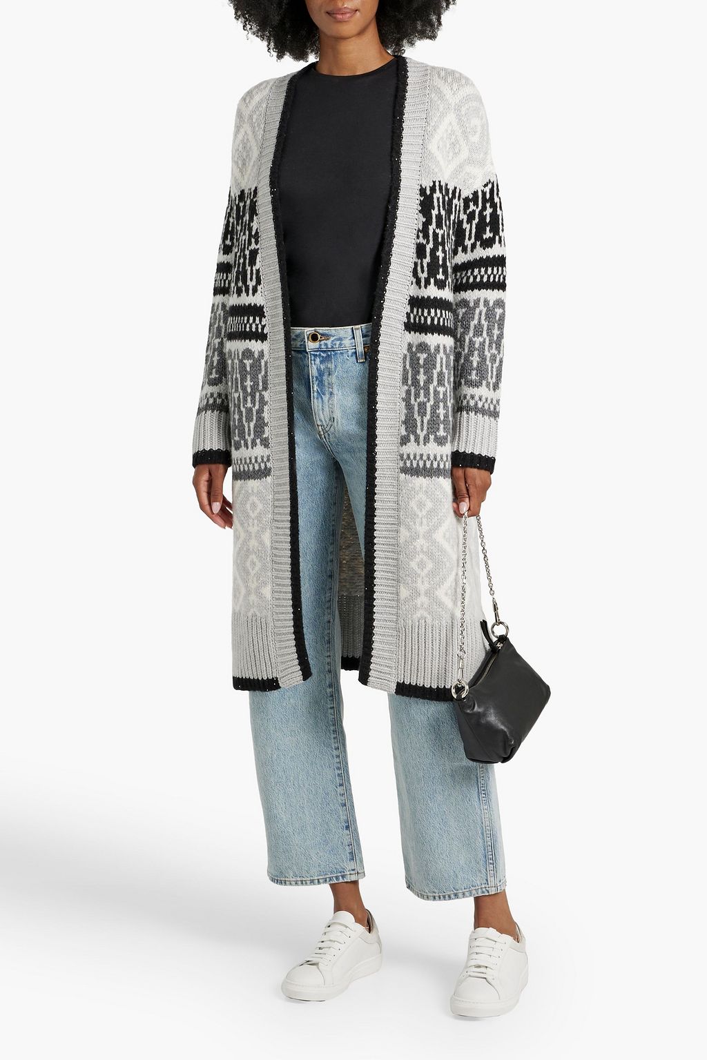AUTUMN CASHMERE Embellished jacquard-knit cardigan