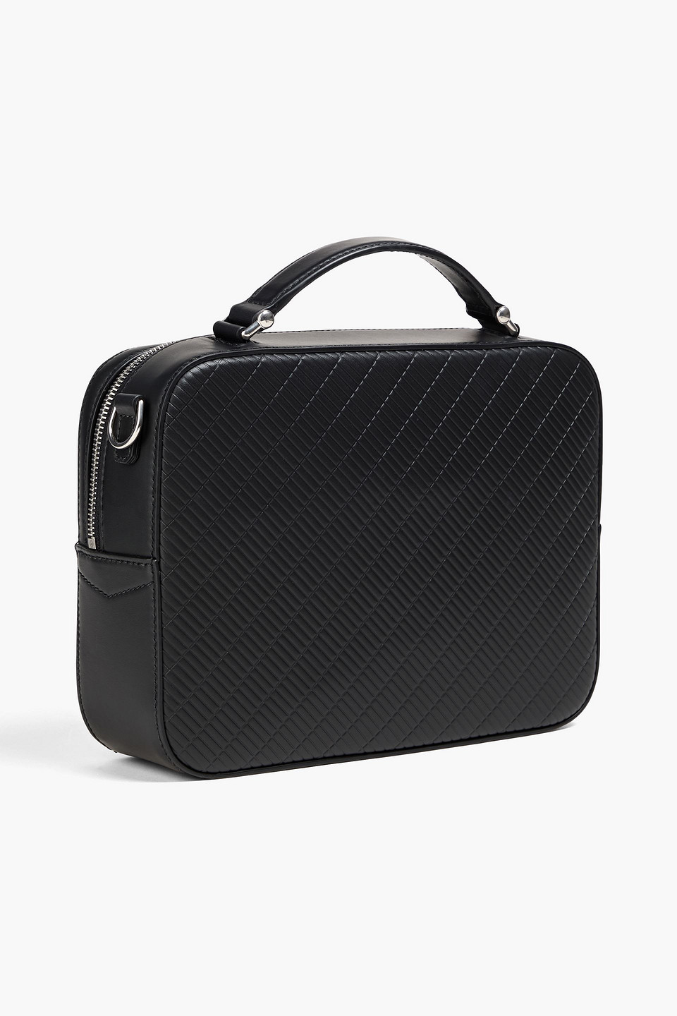 DUNHILL CONTOUR EMBOSSED LEATHER MESSENGER BAG