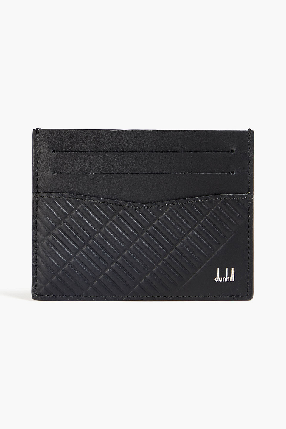 Dunhill Contour Embossed Leather Cardholder In Black