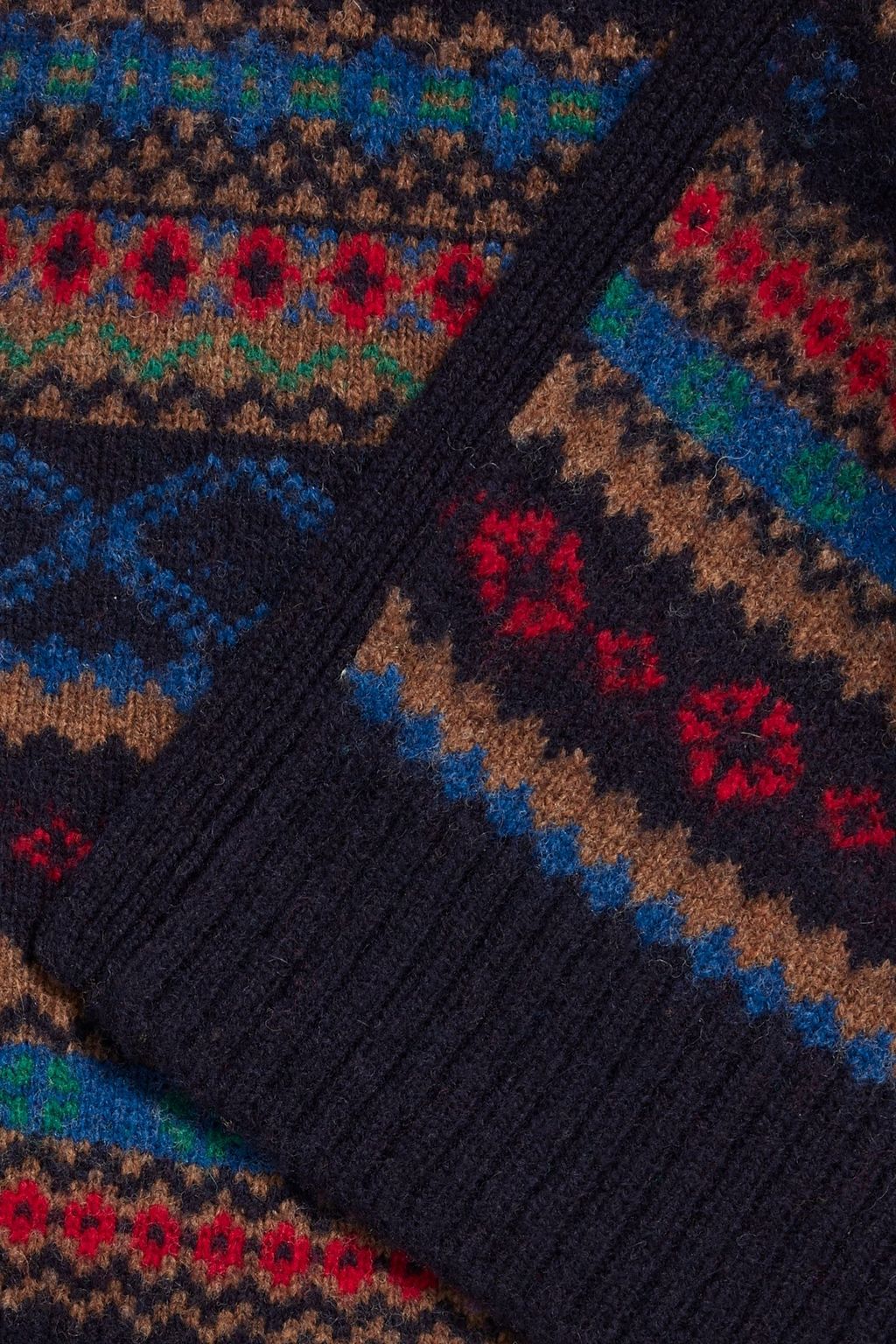 ALEX MILL Fair Isle merino wool scarf