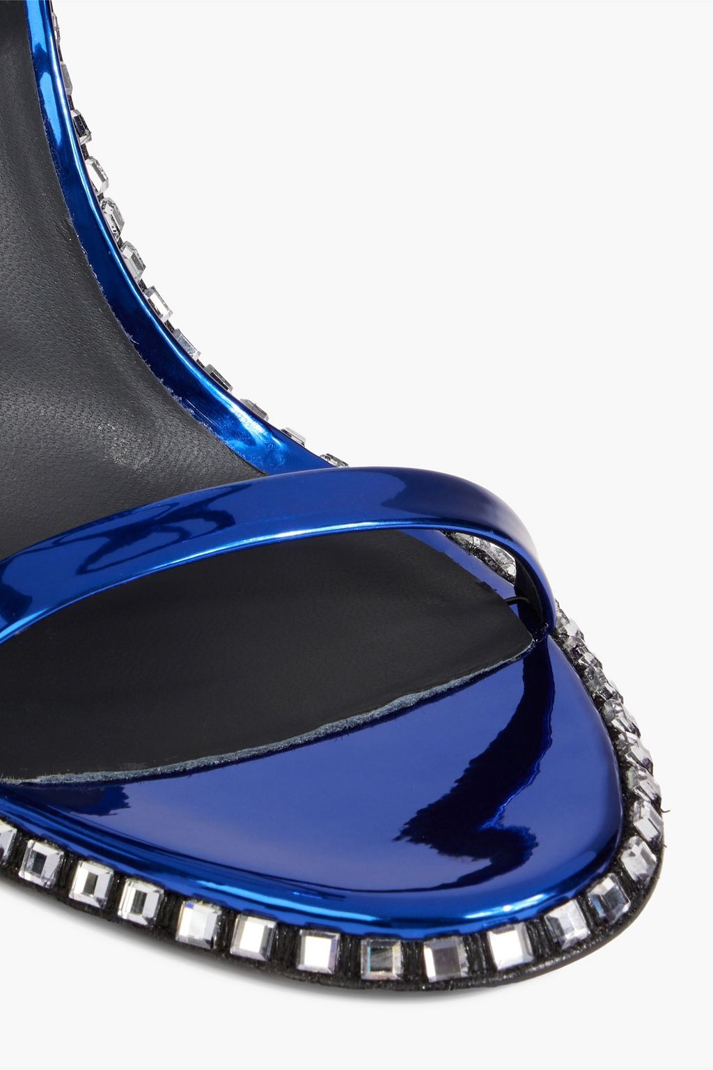GIUSEPPE ZANOTTI Harmony Flare embellished faux mirrored-leather sandals