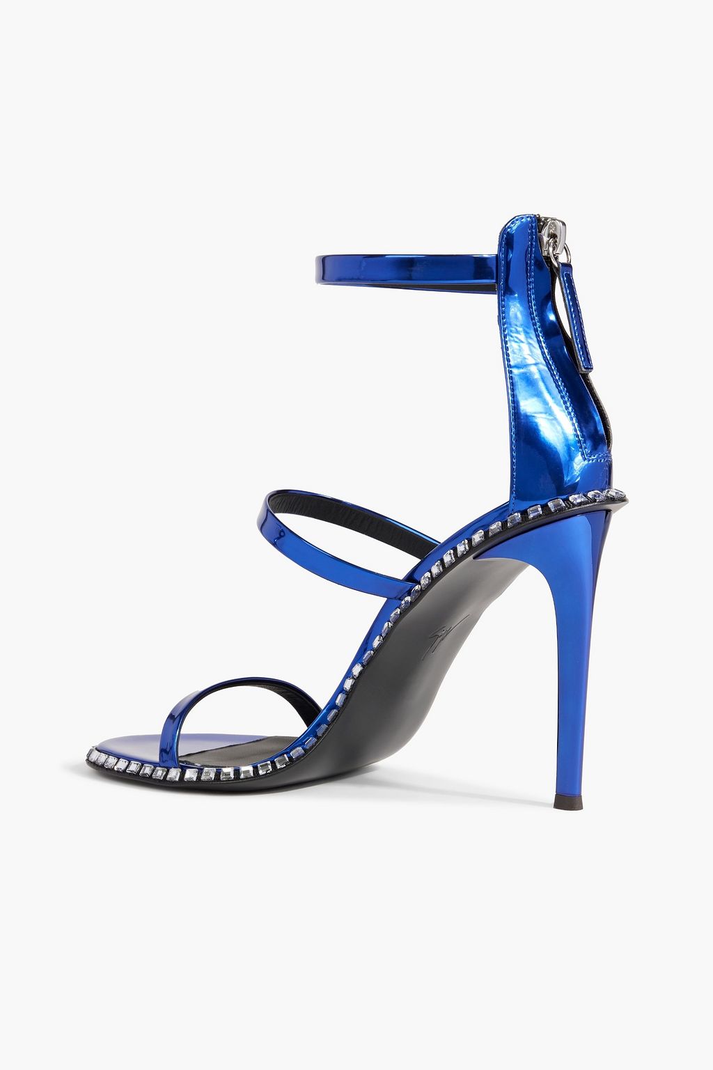 GIUSEPPE ZANOTTI Harmony Flare embellished faux mirrored-leather sandals