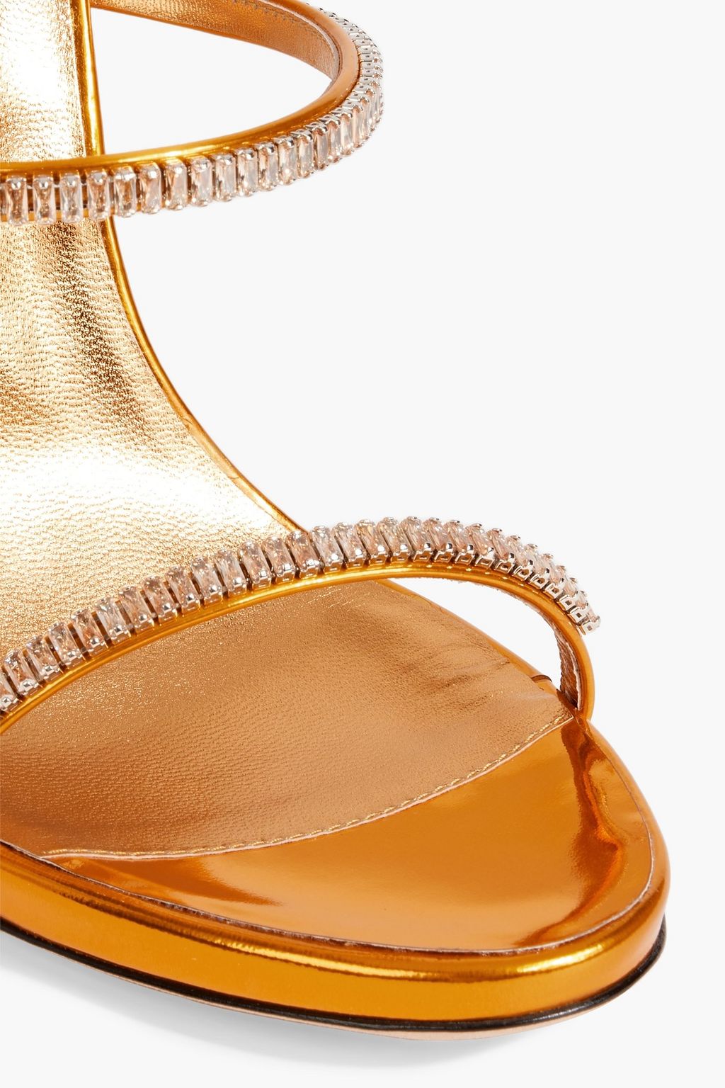 GIUSEPPE ZANOTTI Harmony Crystal embellished mirrored-leather sandals