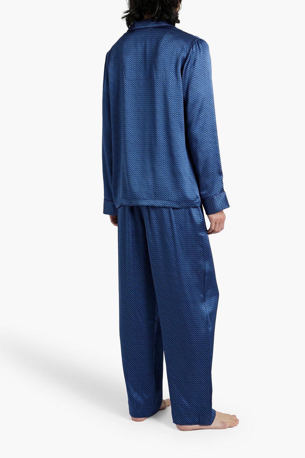 DEREK ROSE Brindisi printed silk-satin pajama set
