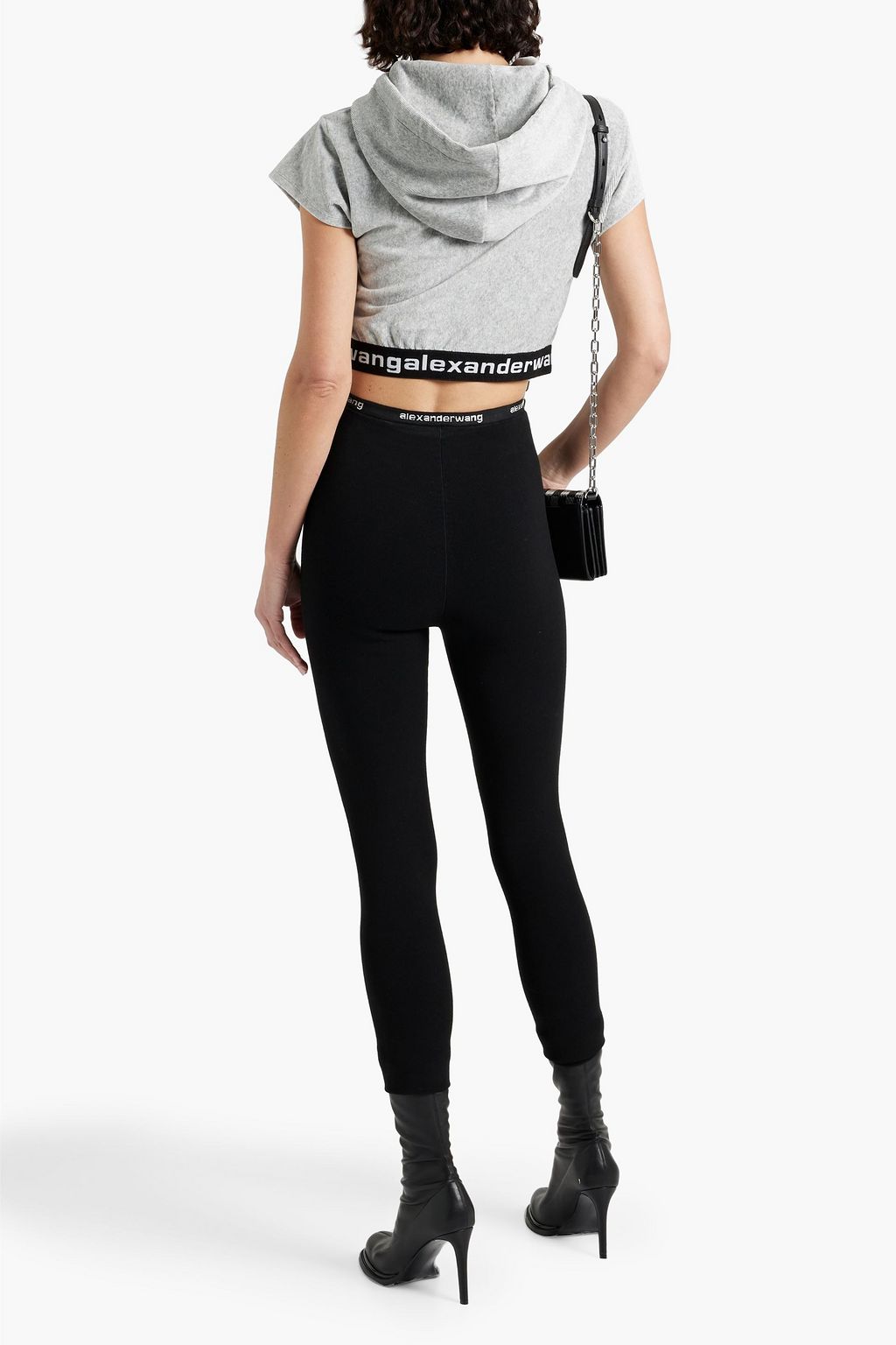 ALEXANDERWANG.T هودي قصير من قماش كوردروي ومزيج القطن