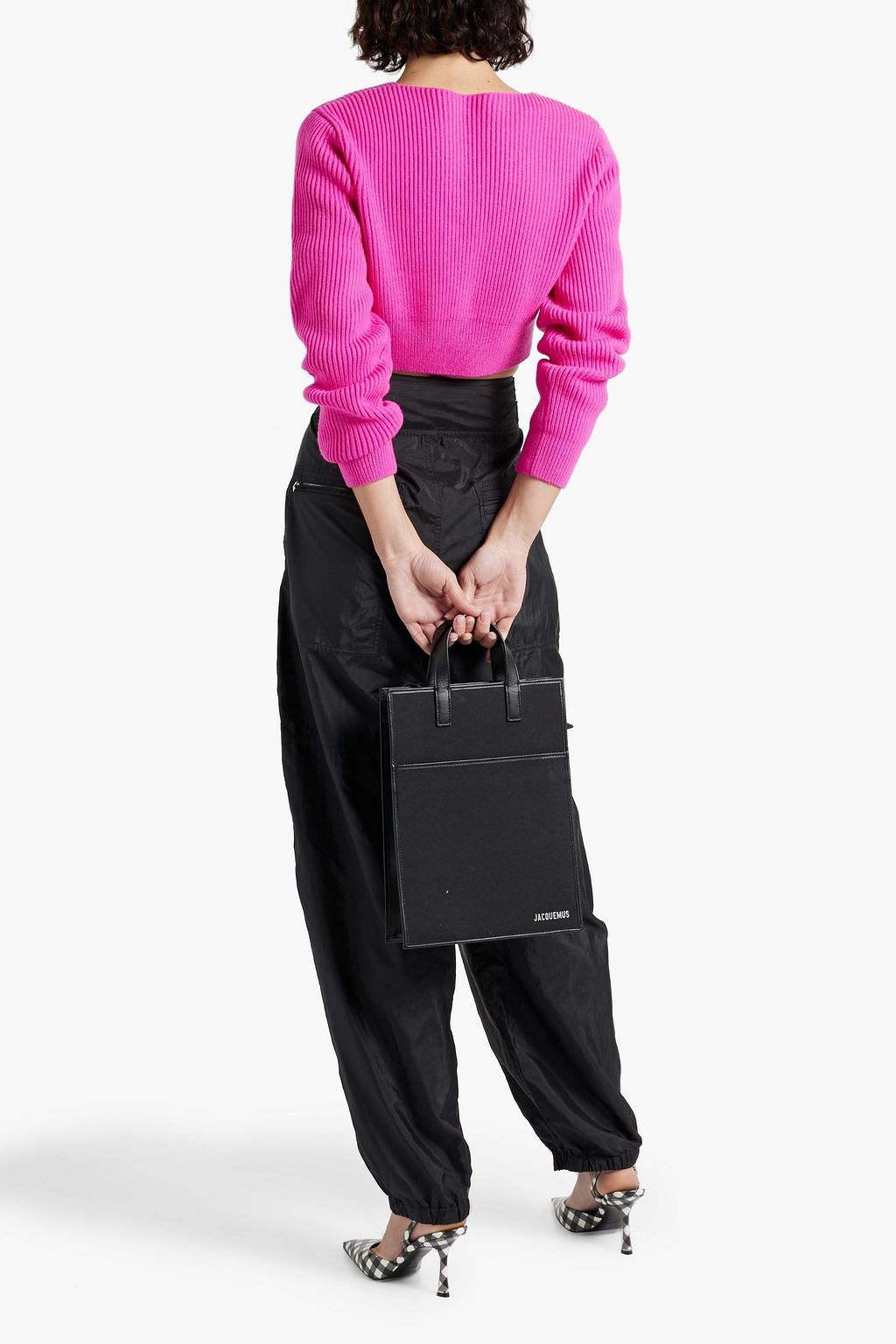 ALEXANDERWANG.T Cropped ribbed wool-blend cardigan