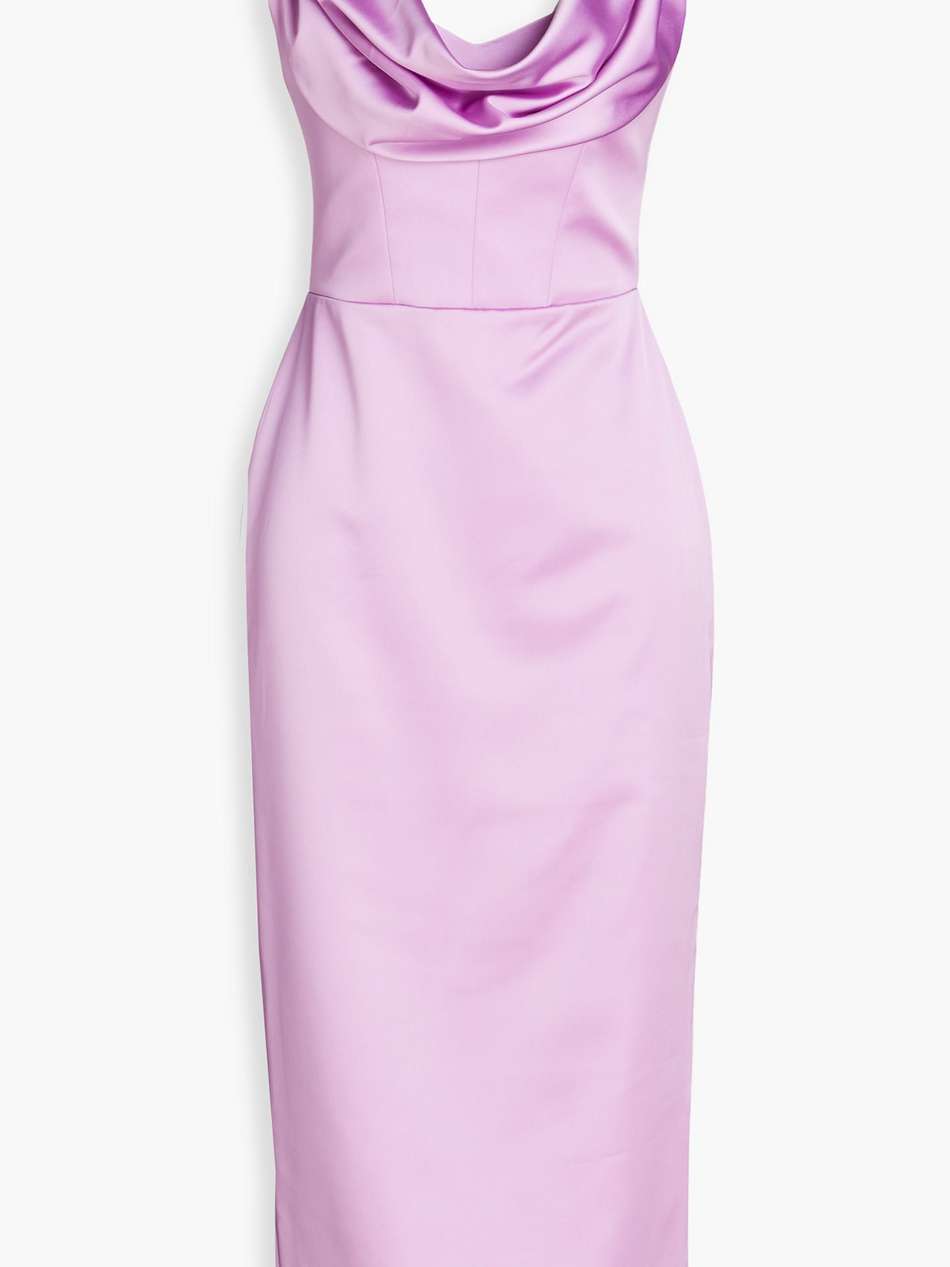 draped satin-crepe midi dress