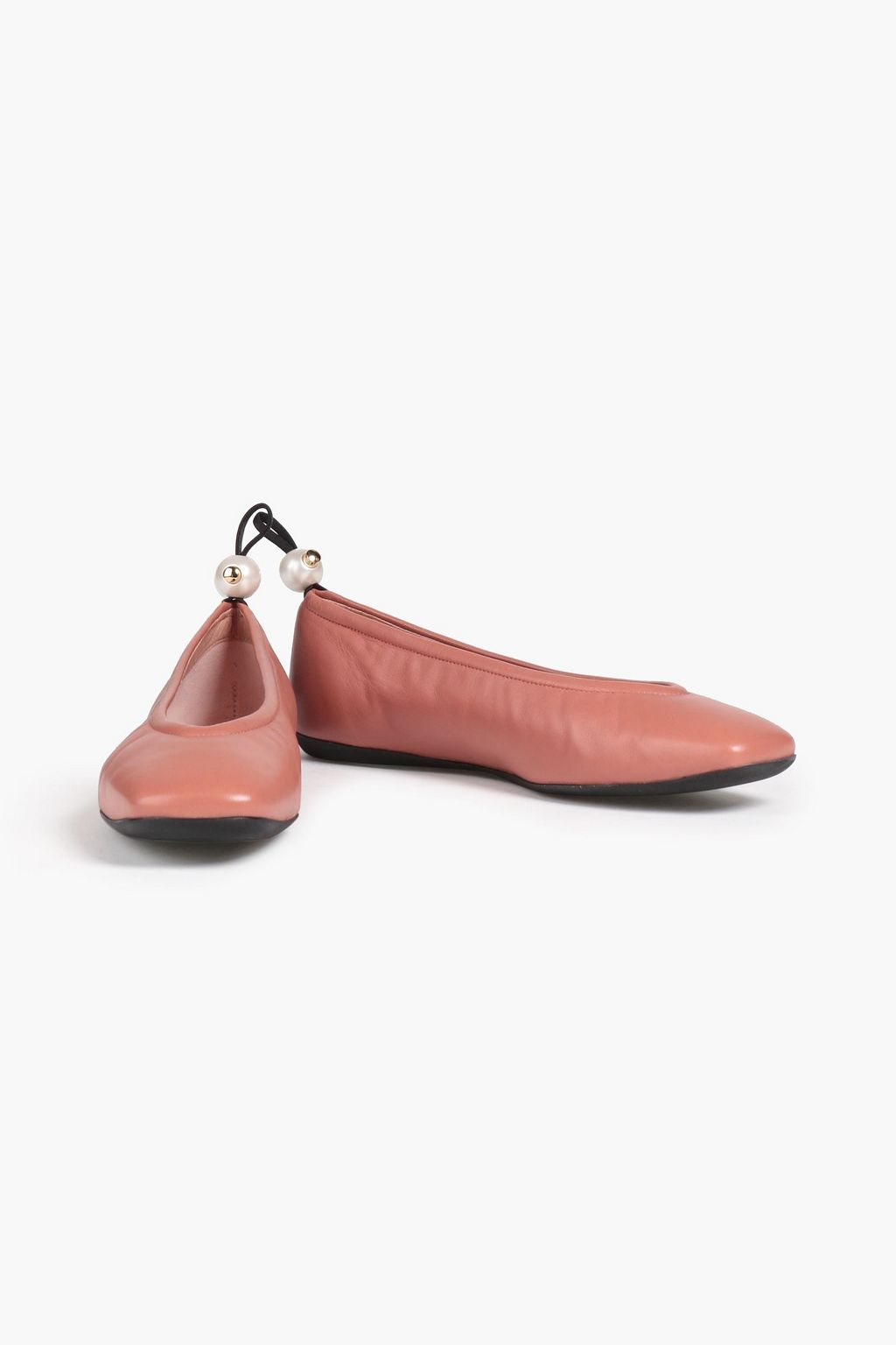 NICHOLAS KIRKWOOD 5mm Delfi Ballerinas aus Leder mit Leder mit Kunstperlen