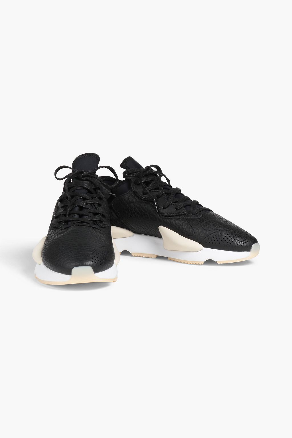 Y-3 Kaiwa neoprene and textured-leather sneakers