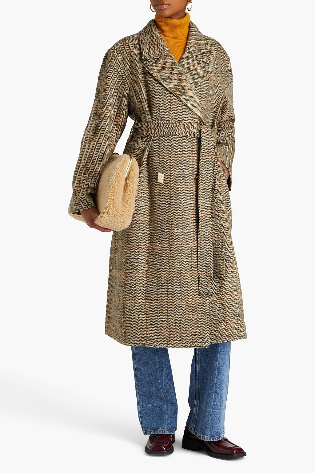REJINA PYO Double-breasted herringbone wool coat
