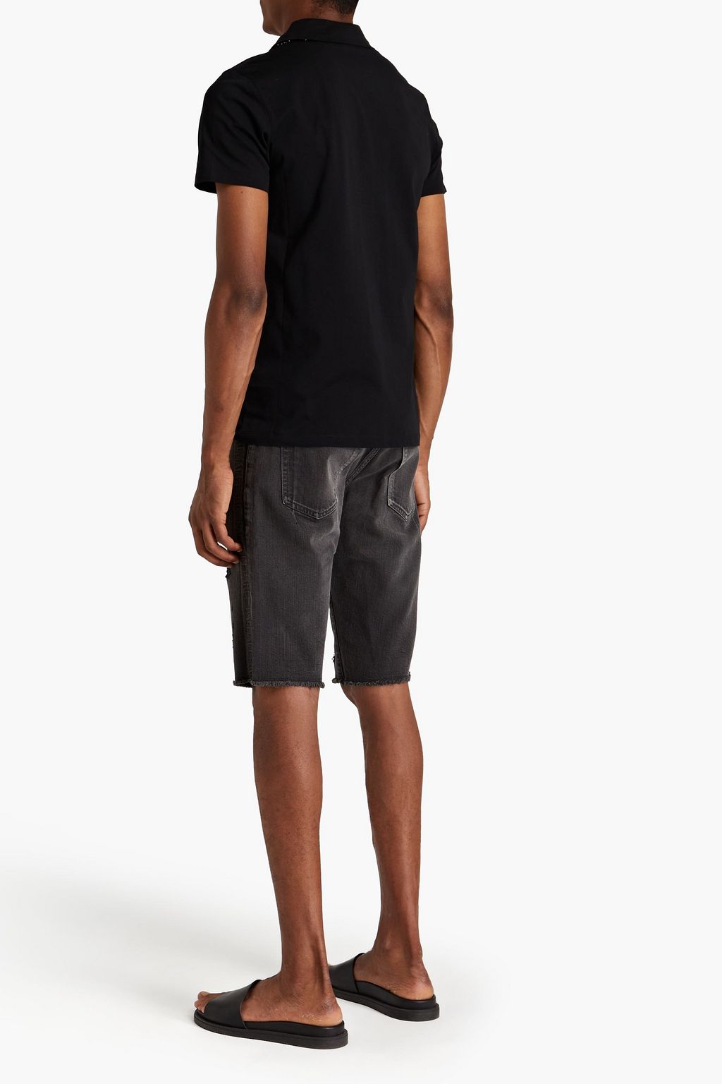 BALMAIN Distressed denim shorts